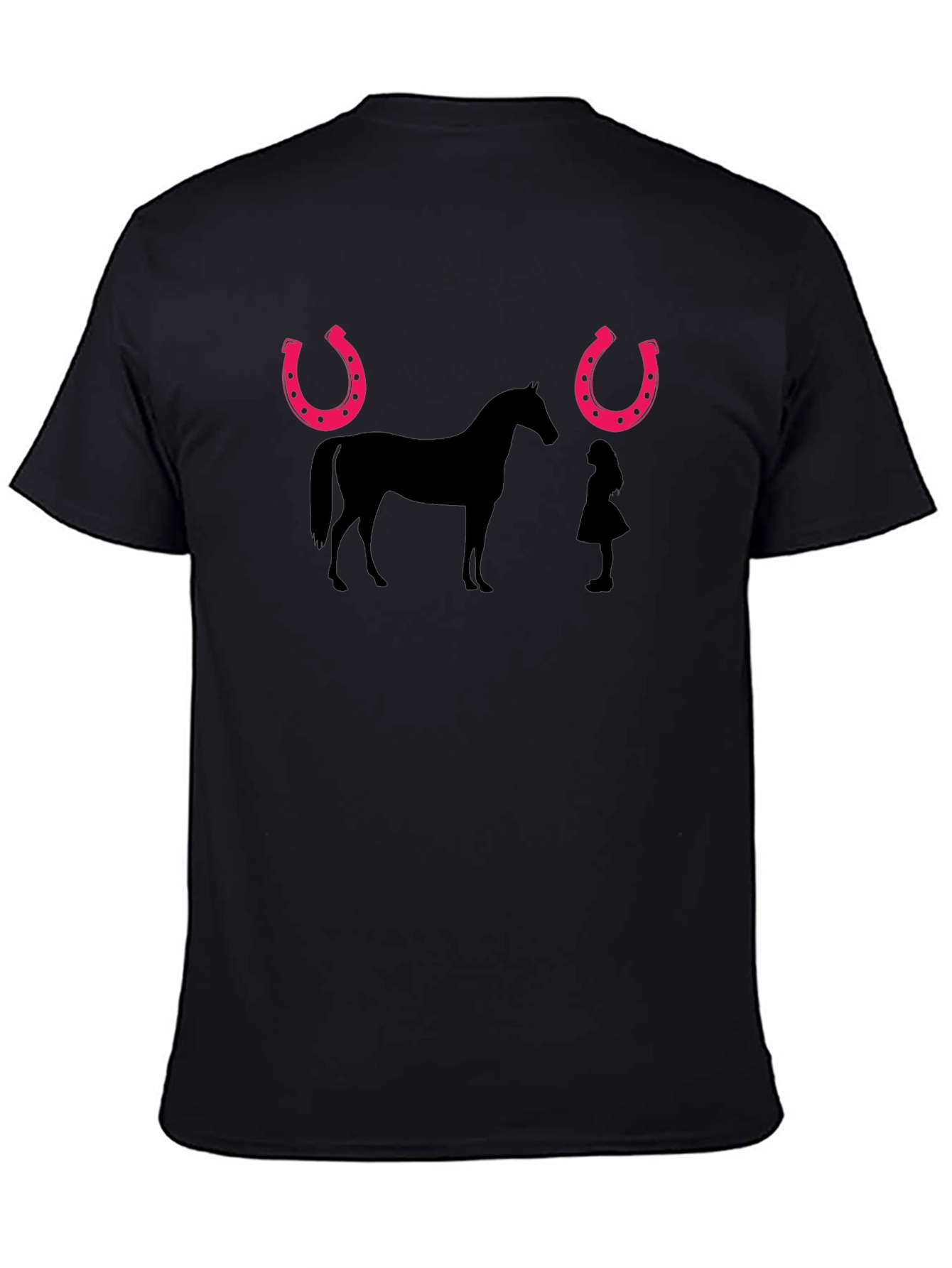 Black Horse and Girl Graphic Tee view 4