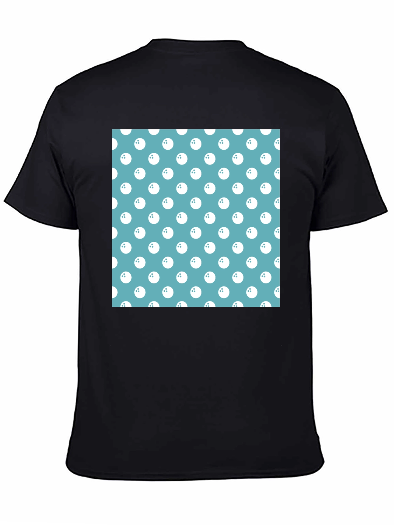 Black Bowling Ball Pattern T-Shirt view 4