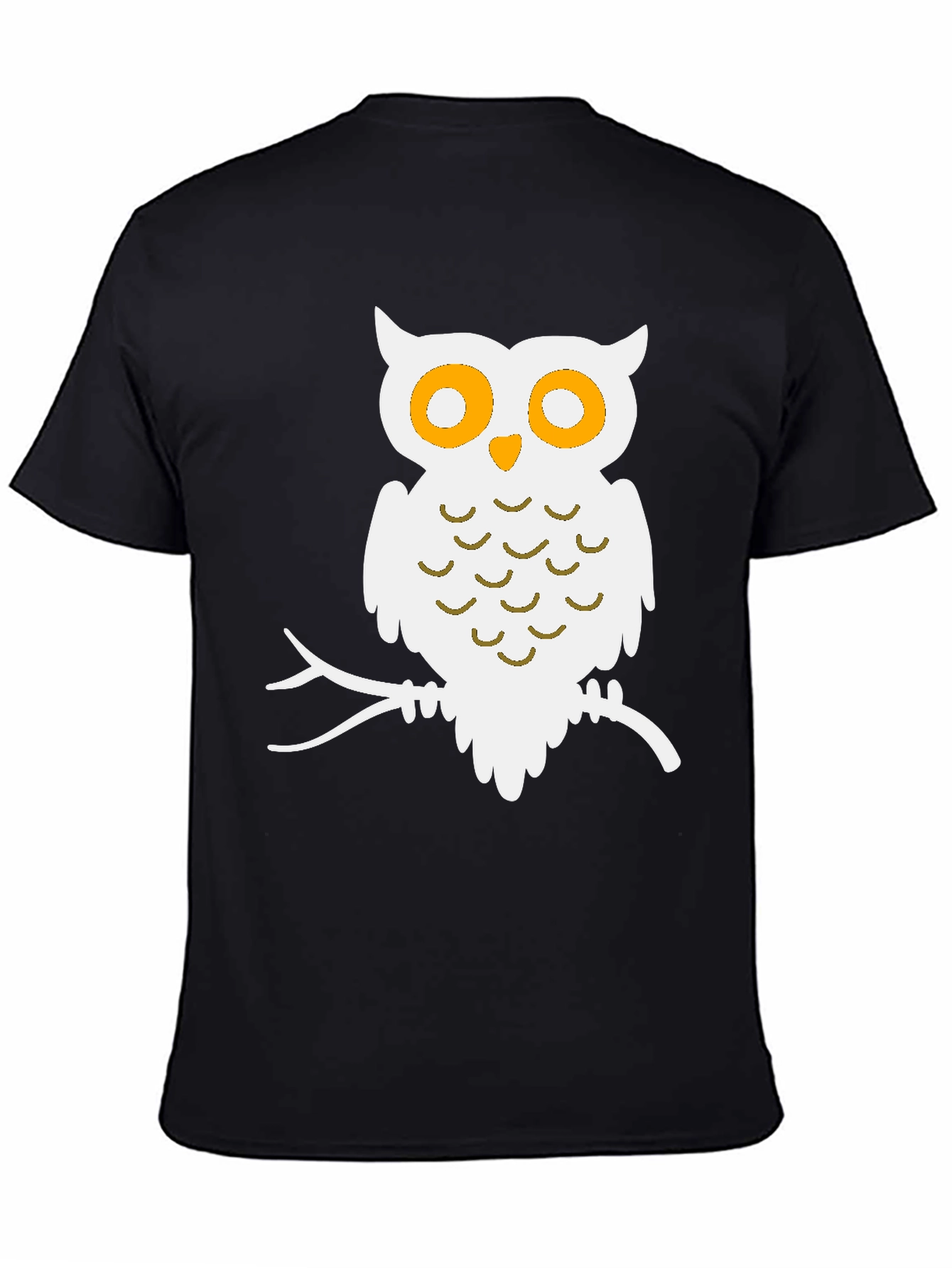Black Owl Graphic Print Black T-Shirt view 4