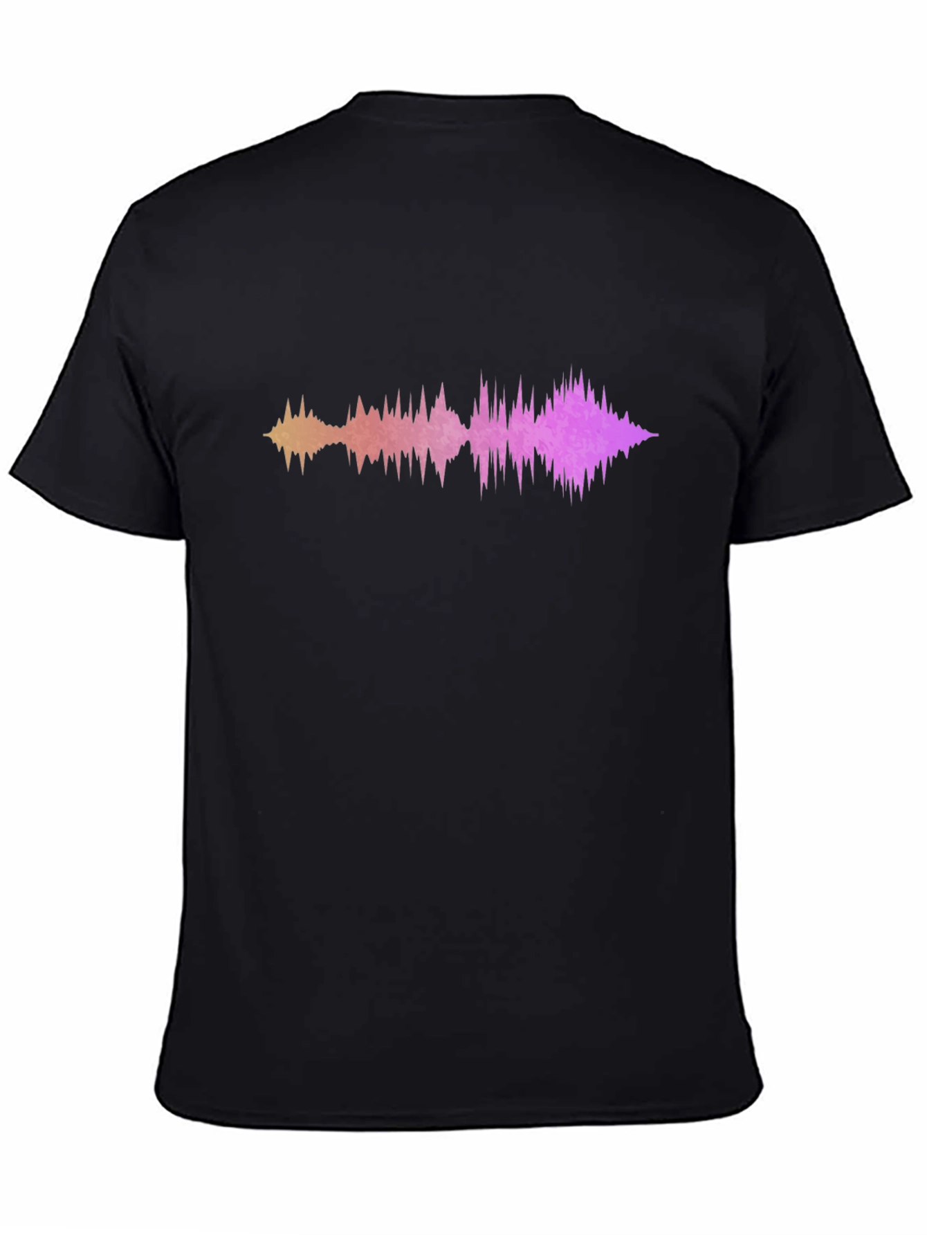 Black Sound Wave Graphic Tee - Modern Black T-Shirt view 4
