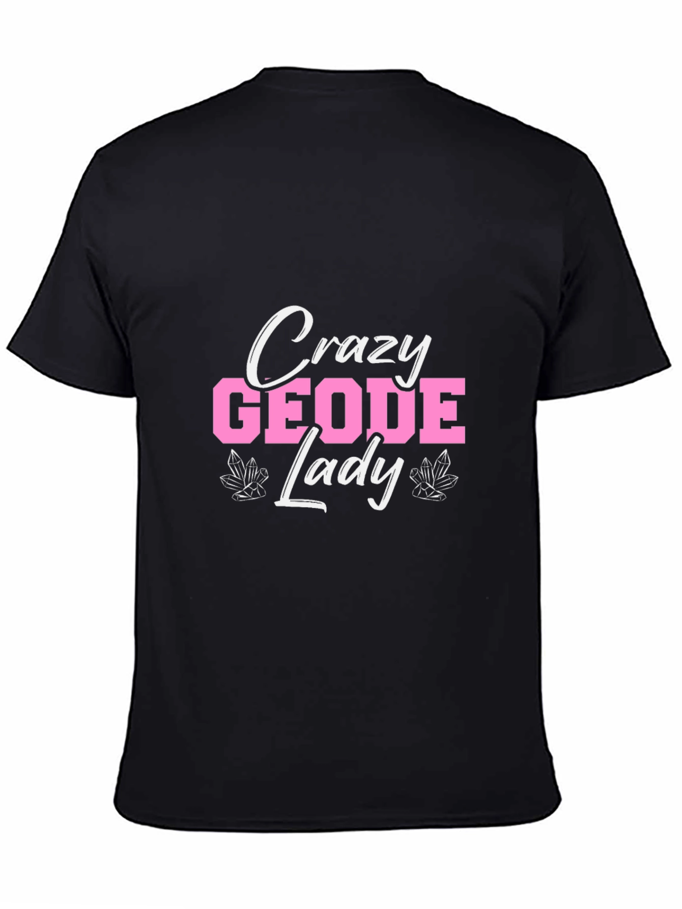 Black Crazy Geode Lady Graphic T-Shirt - Black view 4