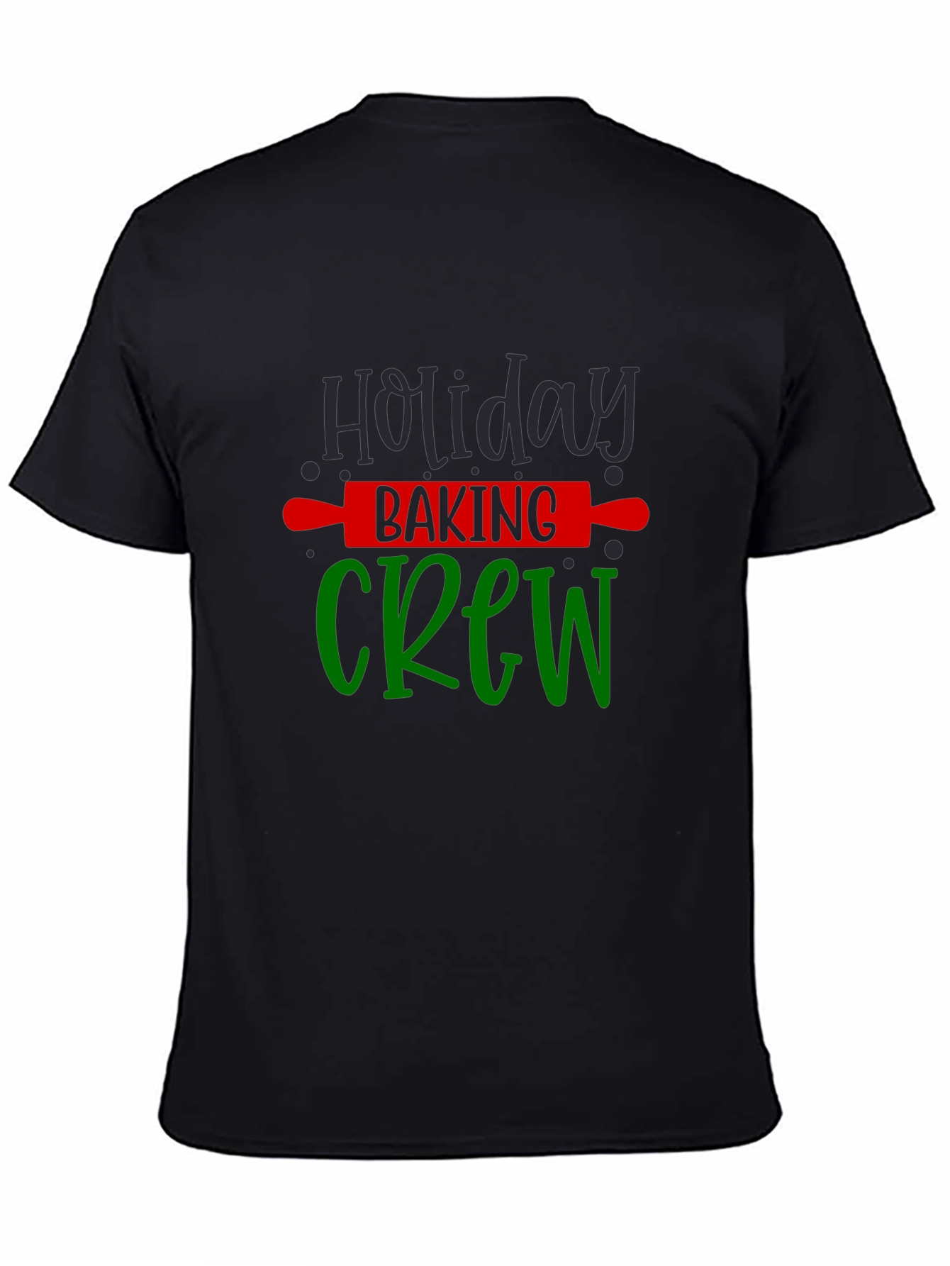 Black Holiday Baking Crew T-Shirt - Festive Fun! view 4