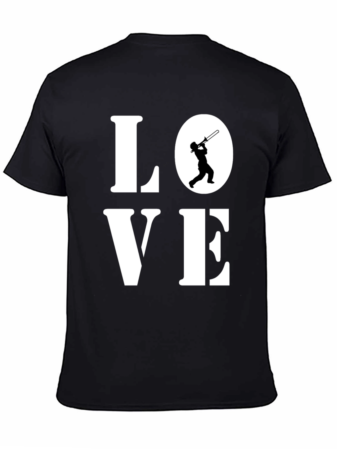 Black Love Trombone T-Shirt - Music Lover Tee view 4