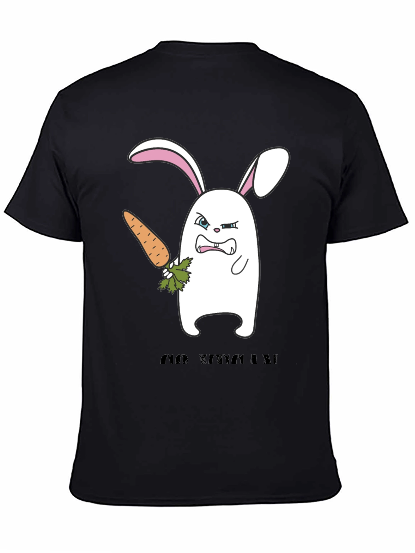 Black Angry Bunny Graphic T-Shirt -  Cute and Edgy Design view 4