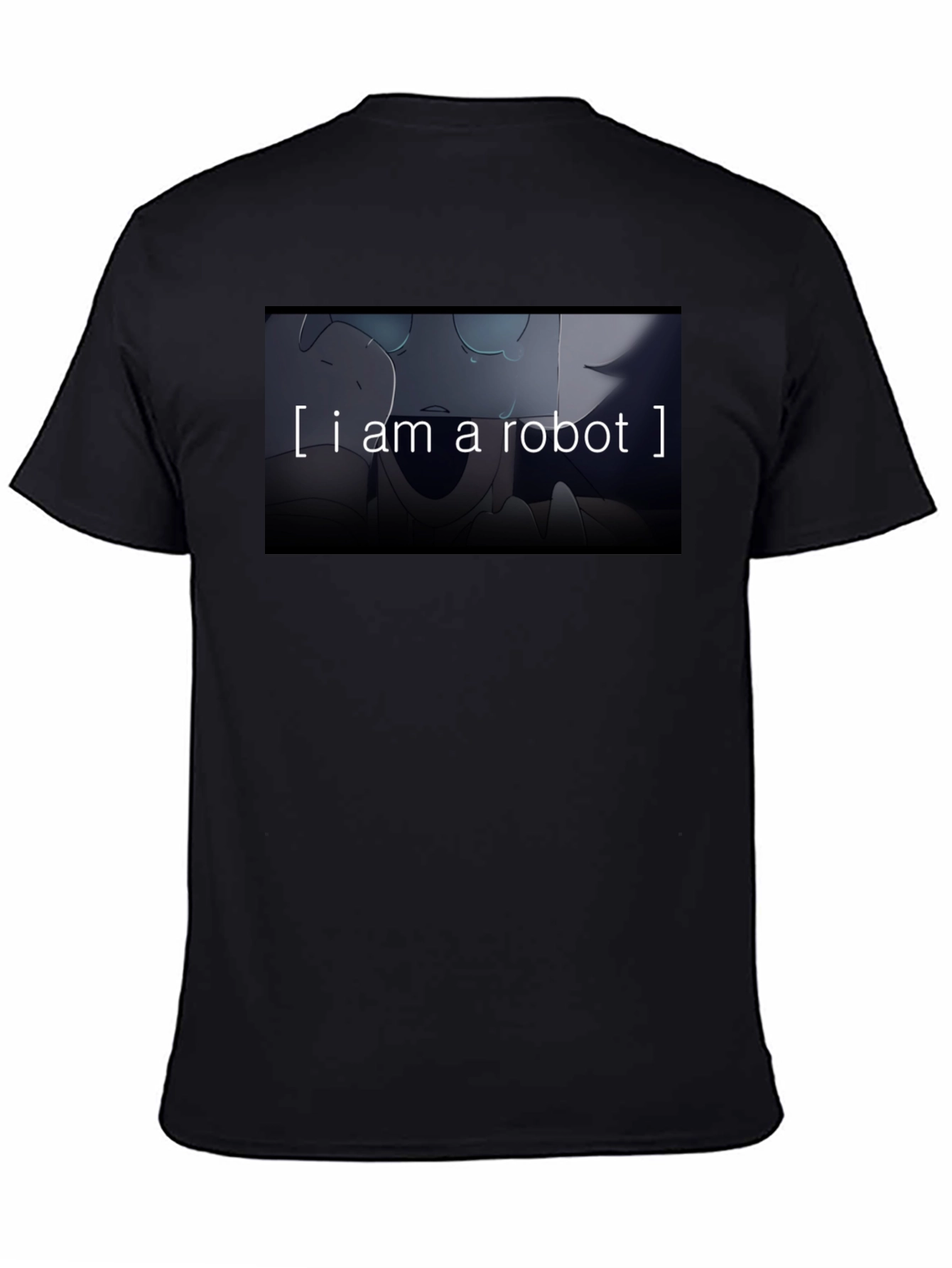 Black I am a Robot T-Shirt - Black Crew Neck Graphic Tee view 4