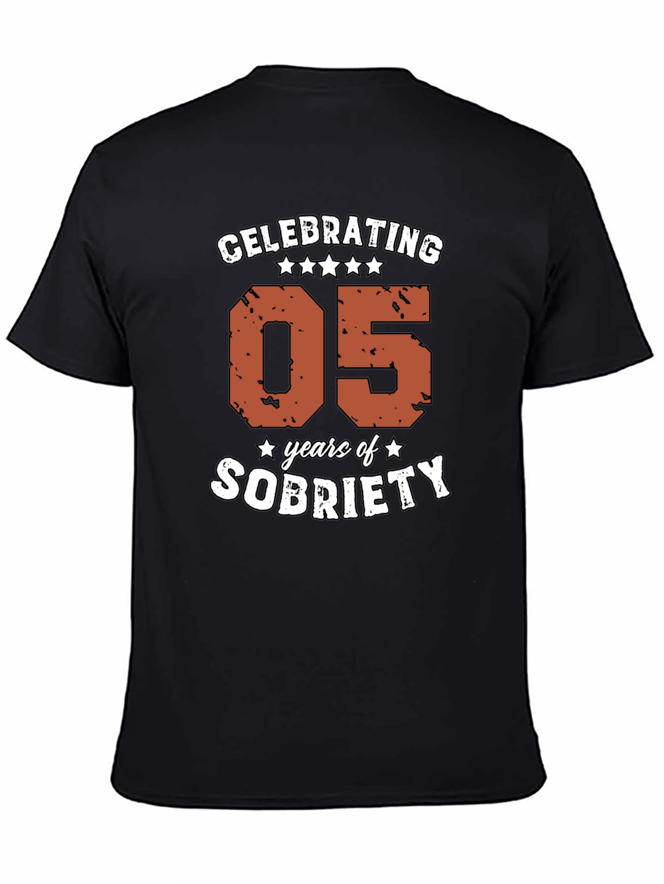 Black Celebrating 05 Years of Sobriety T-Shirt view 4