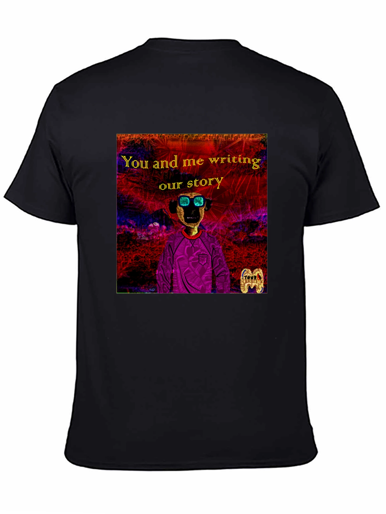 Black Unique Graphic T-Shirt - You and Me Writing Our Story view 4