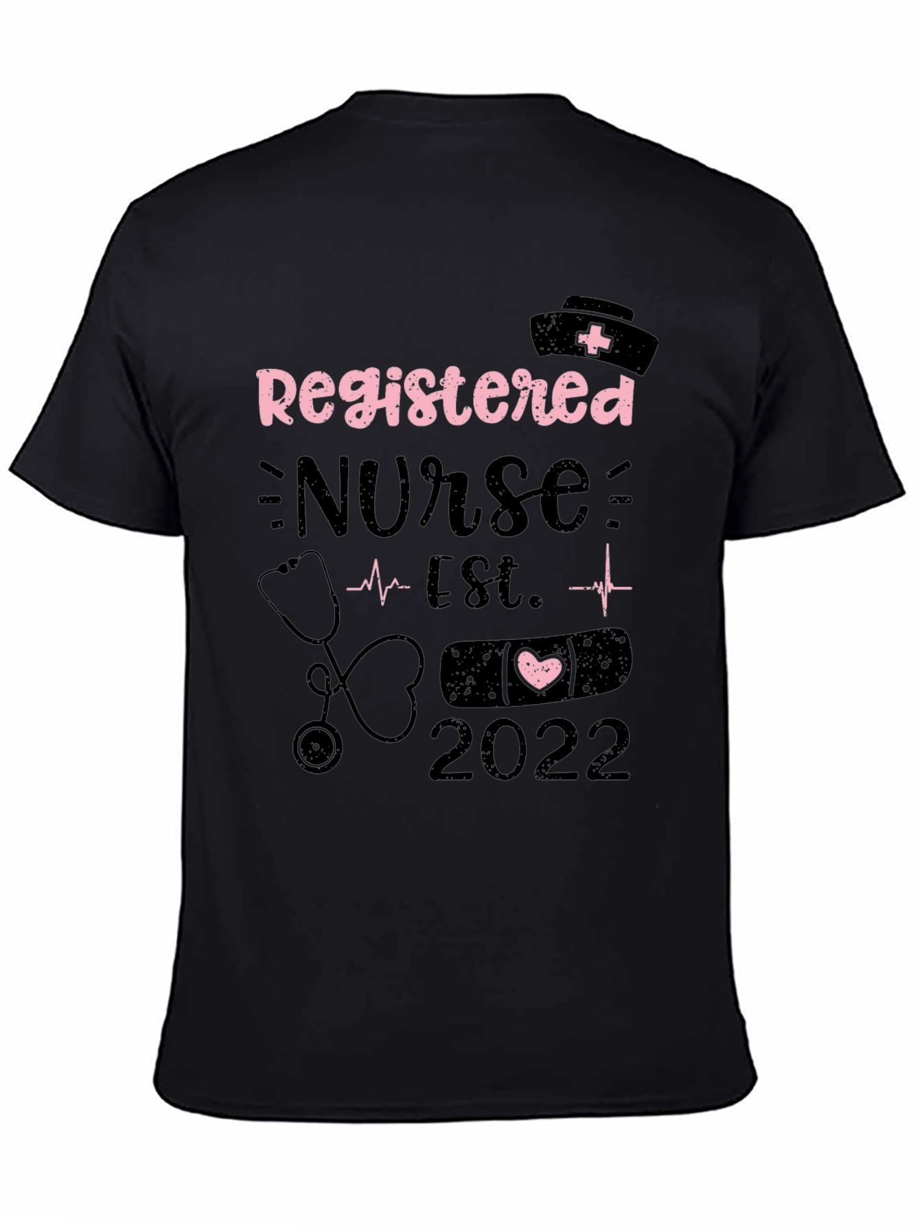 Black Registered Nurse Est. 2022 T-Shirt - Medical Professional Tee view 4