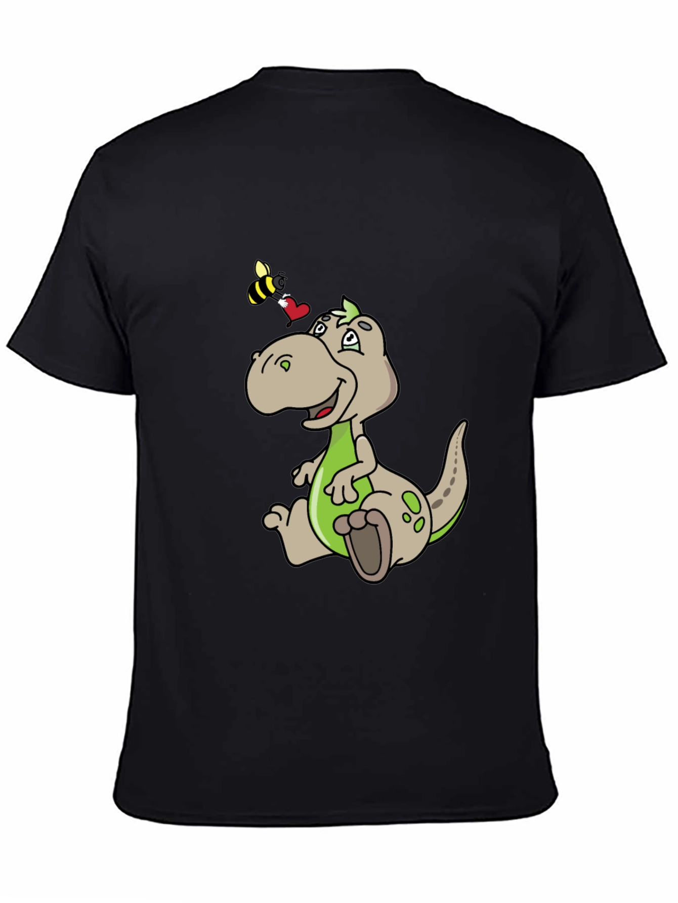 Black Dino and Bee Graphic Tee view 4