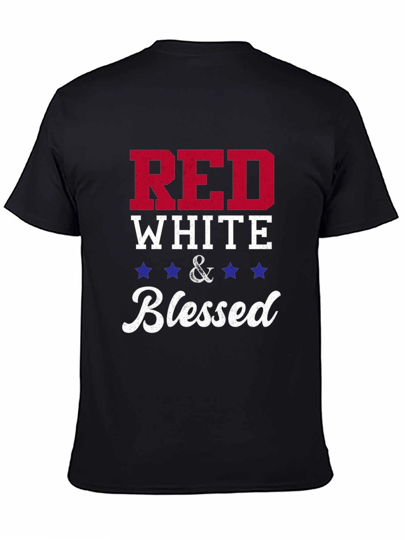 Black Red White & Blessed Patriotic T-Shirt view 4