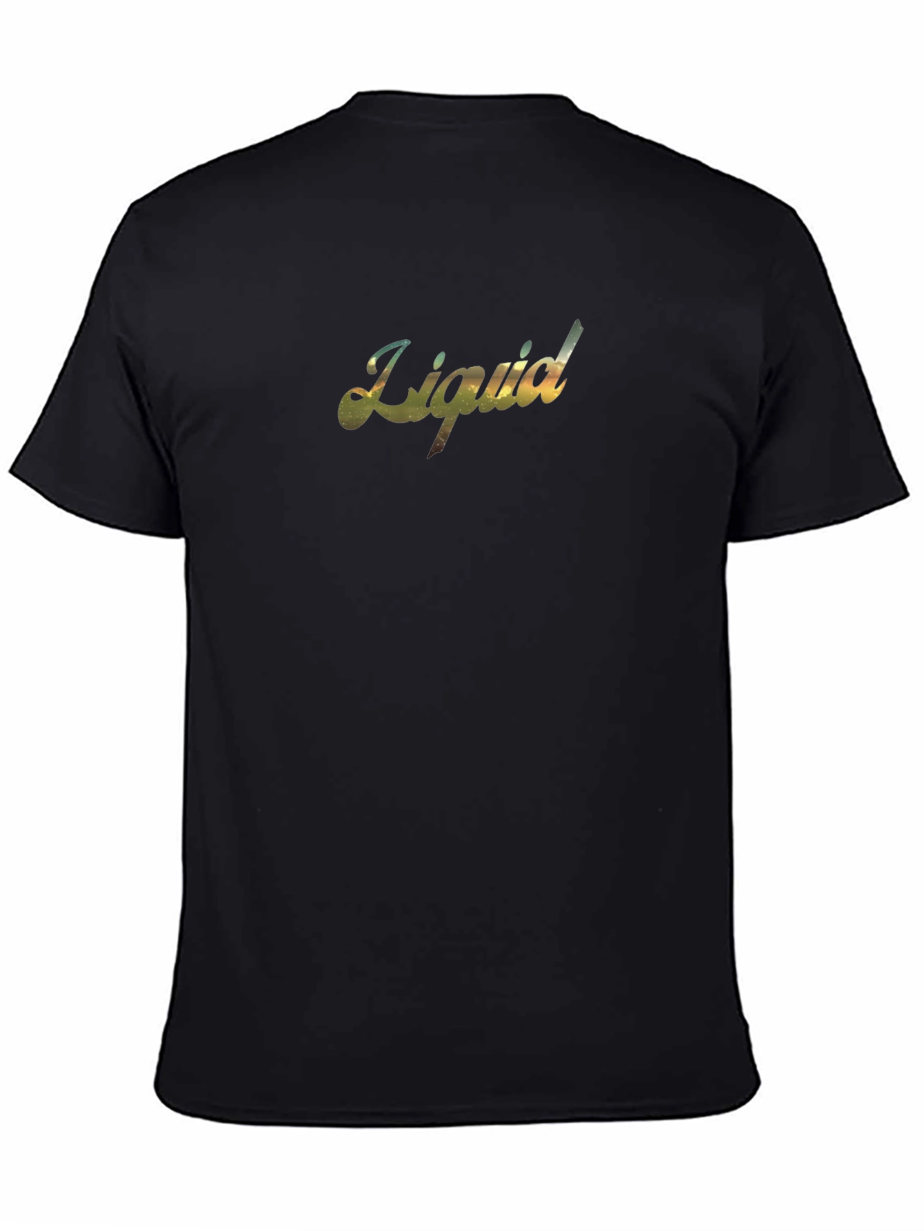 Black Liquid Script Black T-Shirt view 4