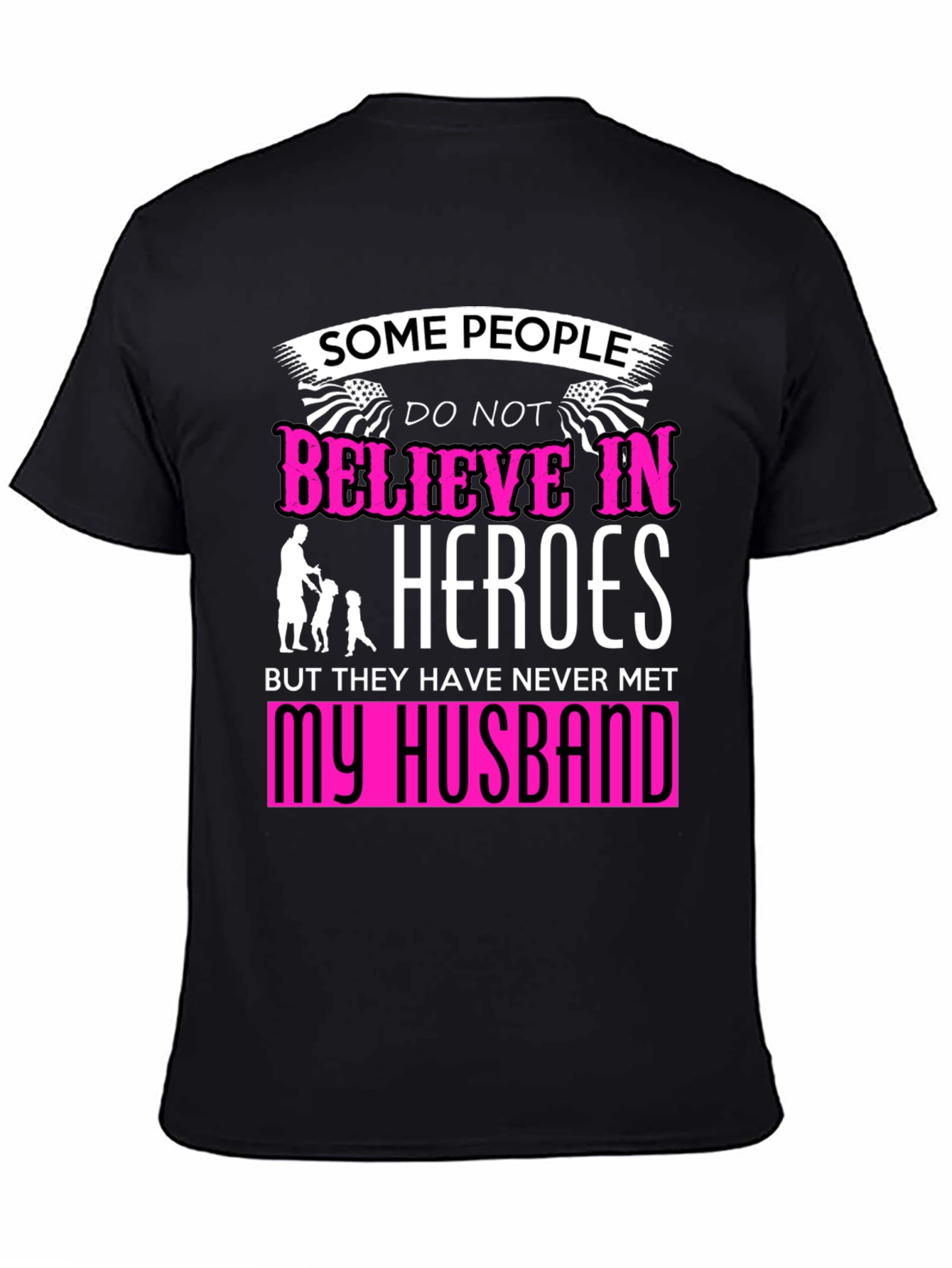Black My Husband, My Hero T-Shirt view 4