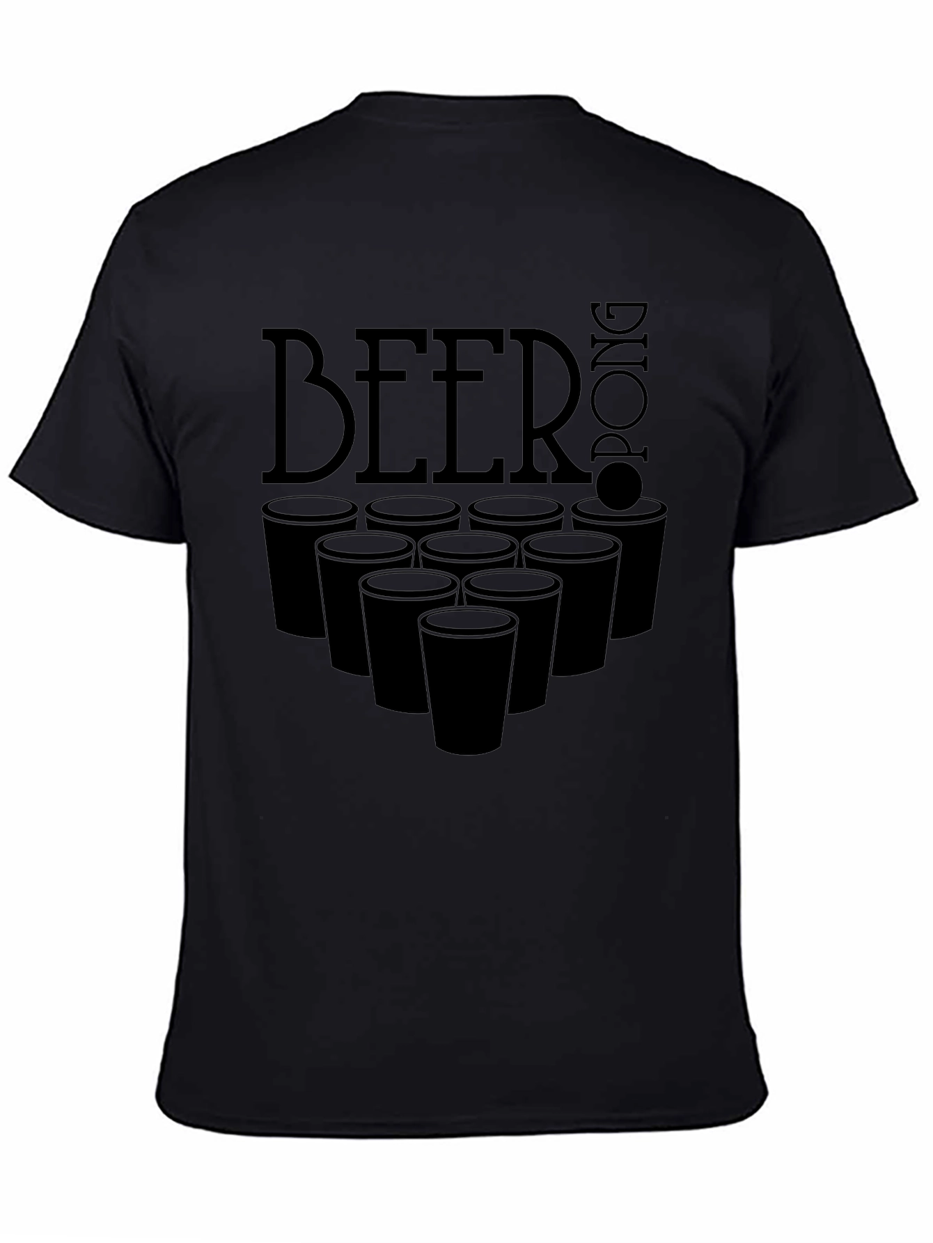 Black Beer Pong Graphic T-Shirt - Black Short Sleeve Tee view 4