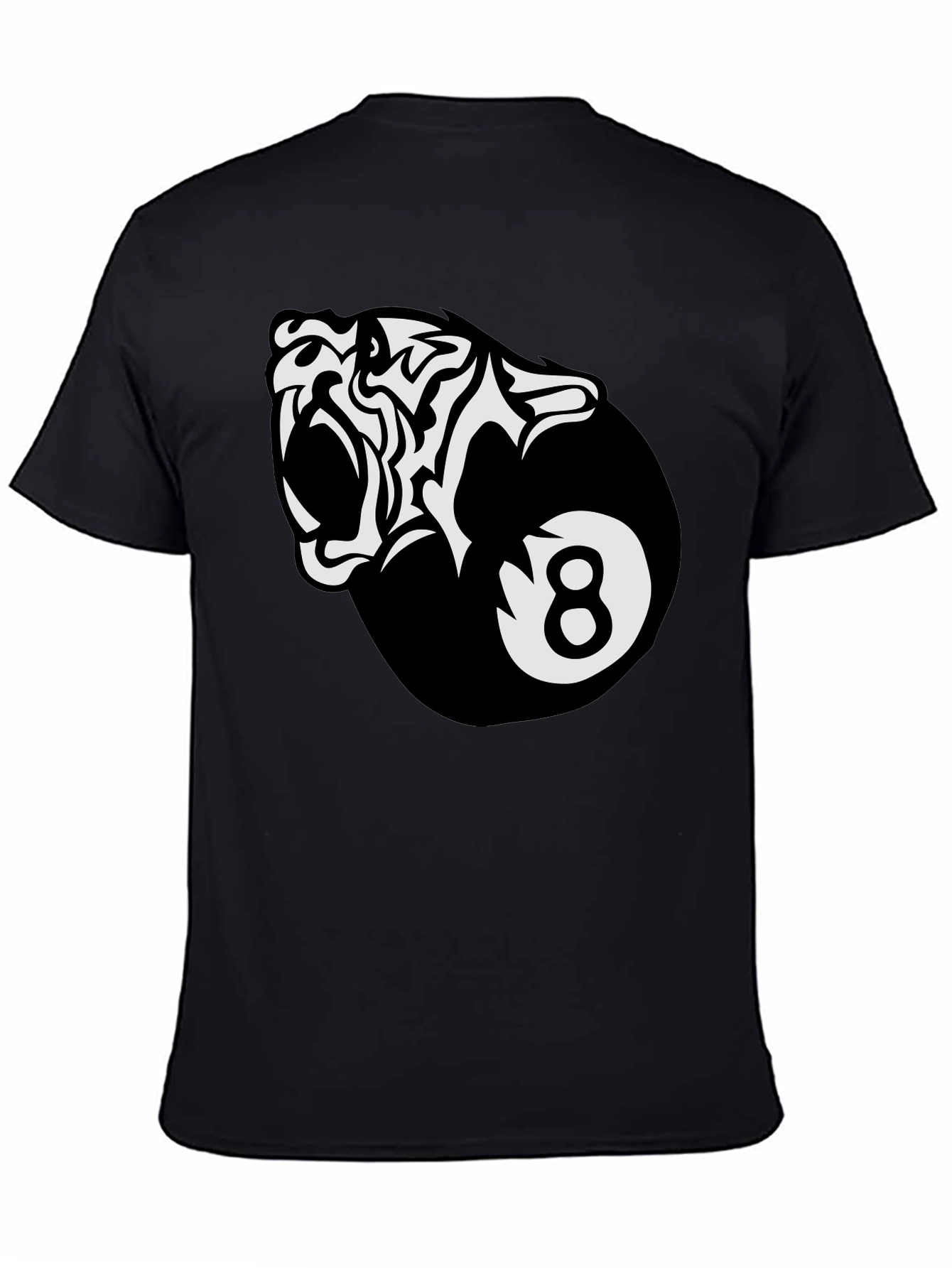 Black Cool Tiger 8-Ball Graphic Tee view 4