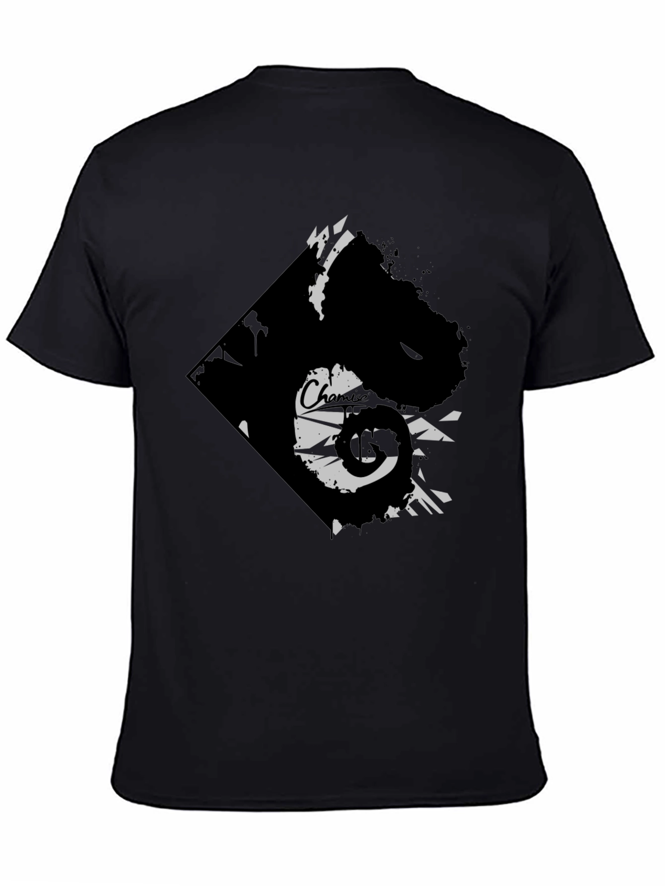 Black Edgy Graphic Tee - Black Cotton Blend view 4