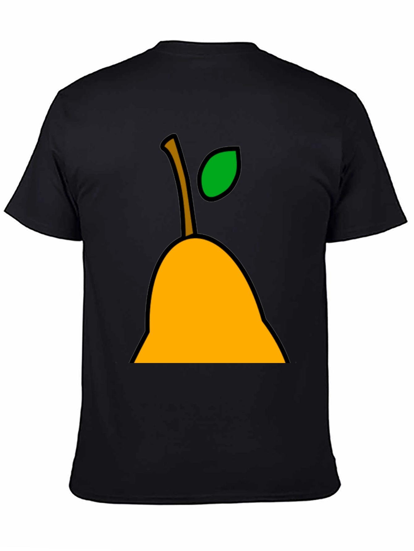 Black Pear Graphic Tee - Black Cotton Casual T-Shirt view 4