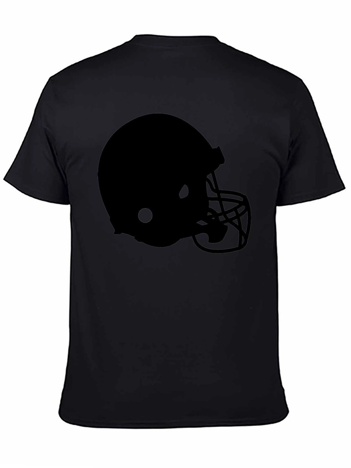 Black Black Football Helmet Graphic Tee - Sports Fan Apparel view 4
