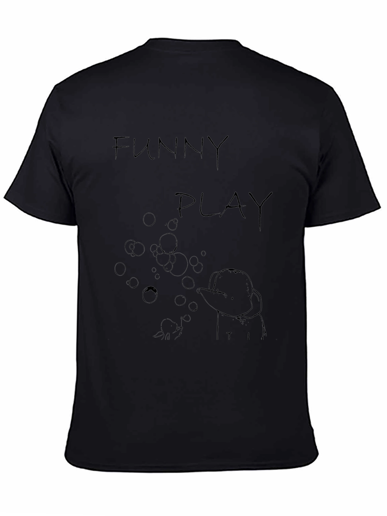 Black Funny Play Graphic T-Shirt - Black Casual Tee view 4