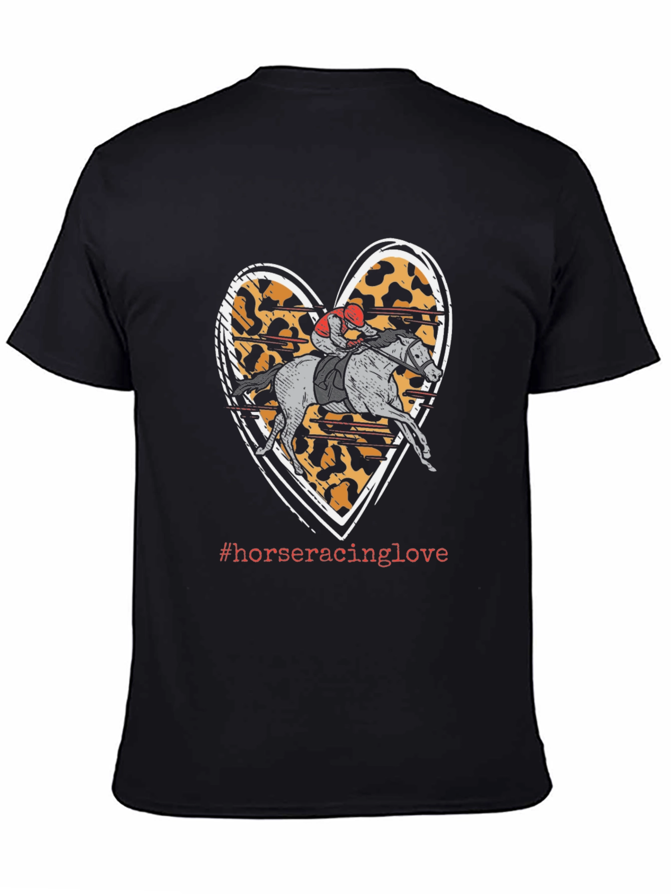 Black Horse Racing Love Heart T-Shirt view 4