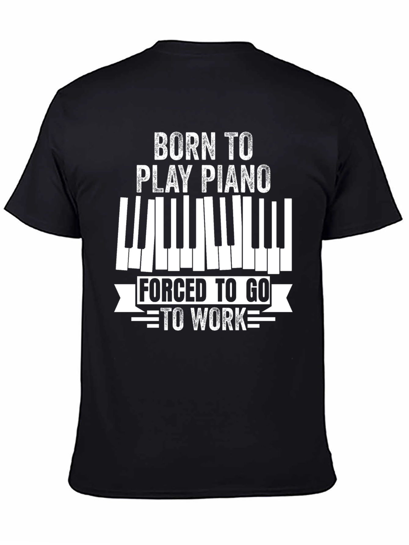 Black Born to Play Piano T-Shirt view 4