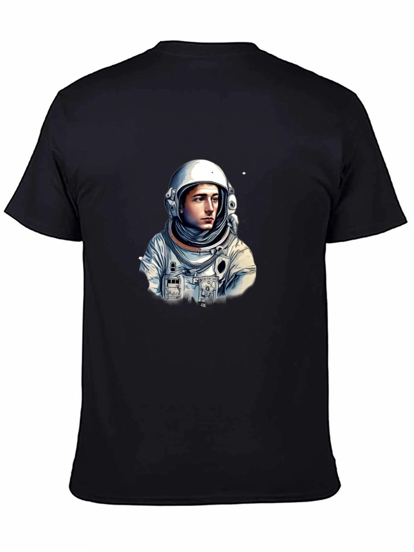 Black Astronaut Graphic Tee - Black Cotton Blend T-Shirt view 4