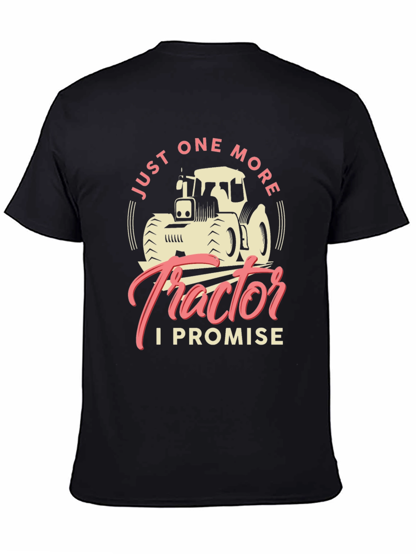 Black Just One More Tractor T-Shirt view 4