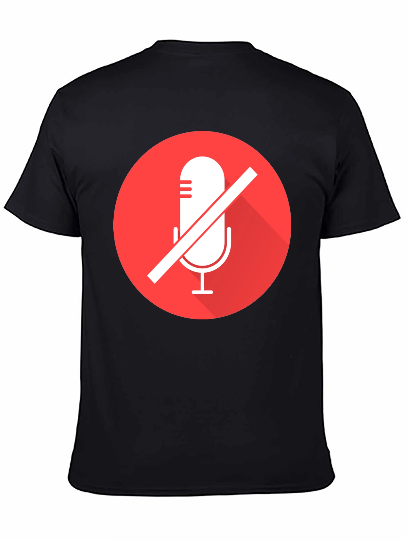 Black Mute Microphone Graphic Tee - Black view 4