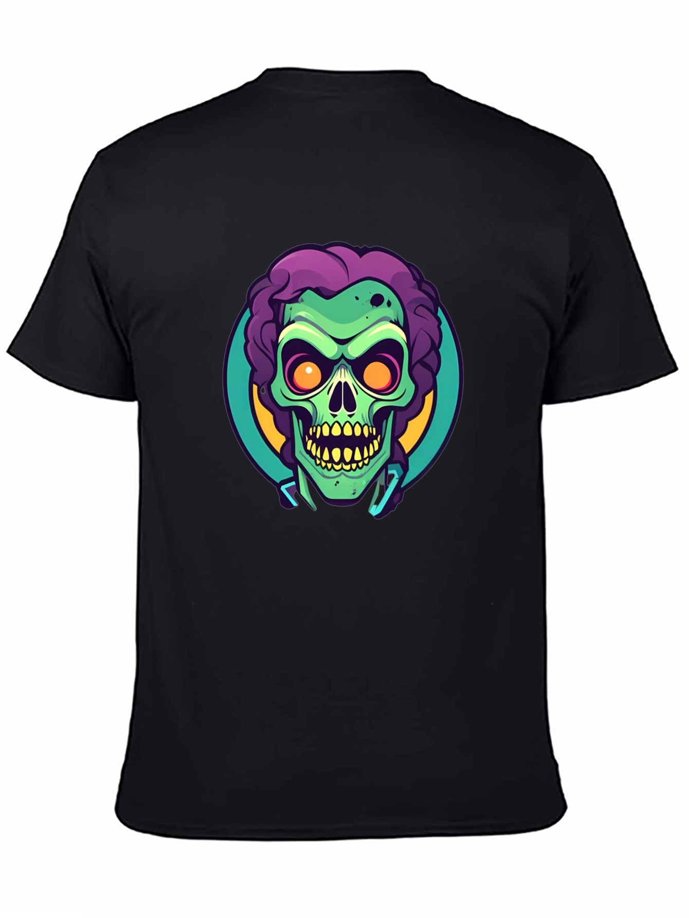 Black Zombie Head Graphic Tee - Unique Halloween Style view 4