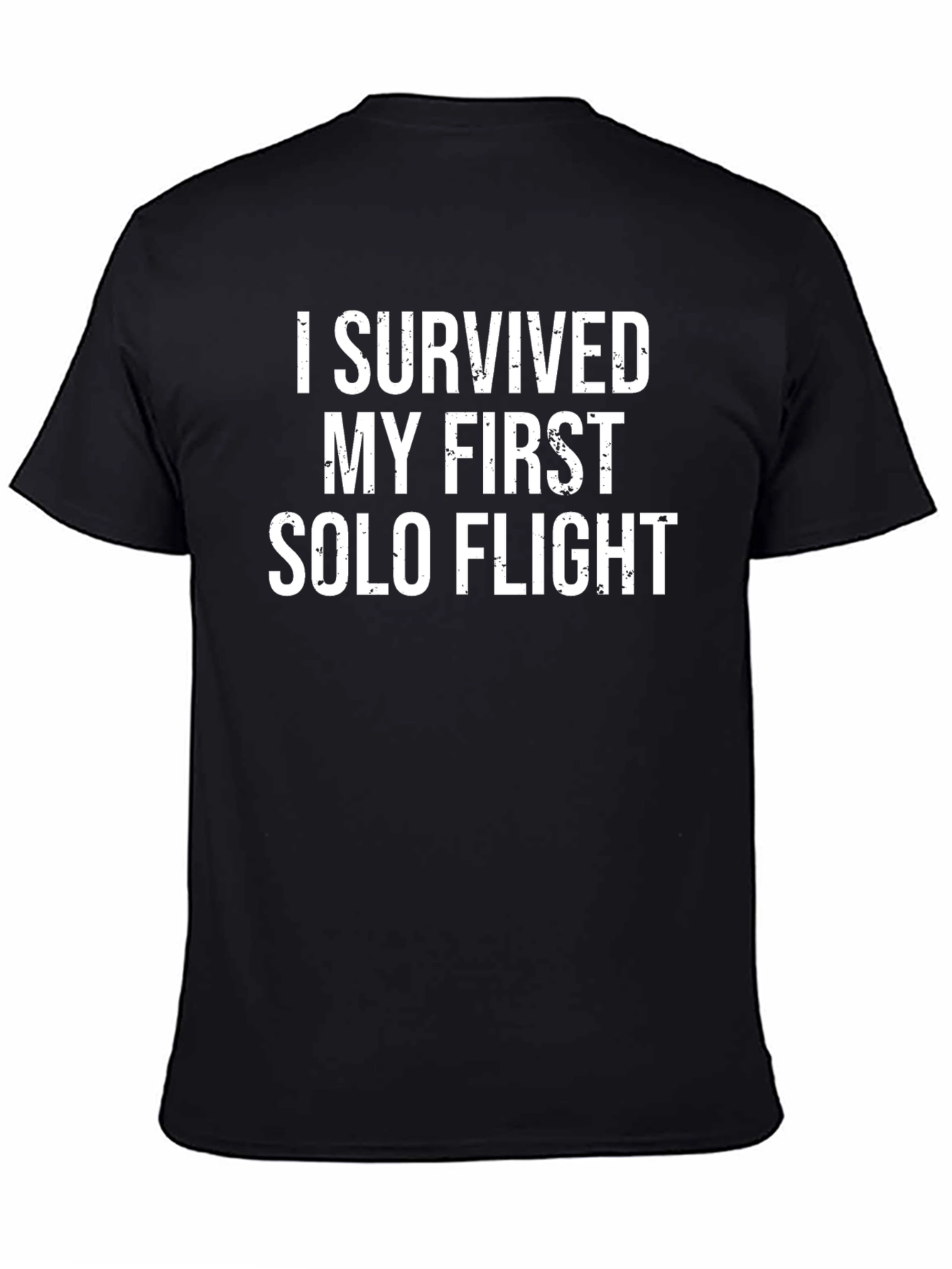 Black I Survived My First Solo Flight T-Shirt view 4