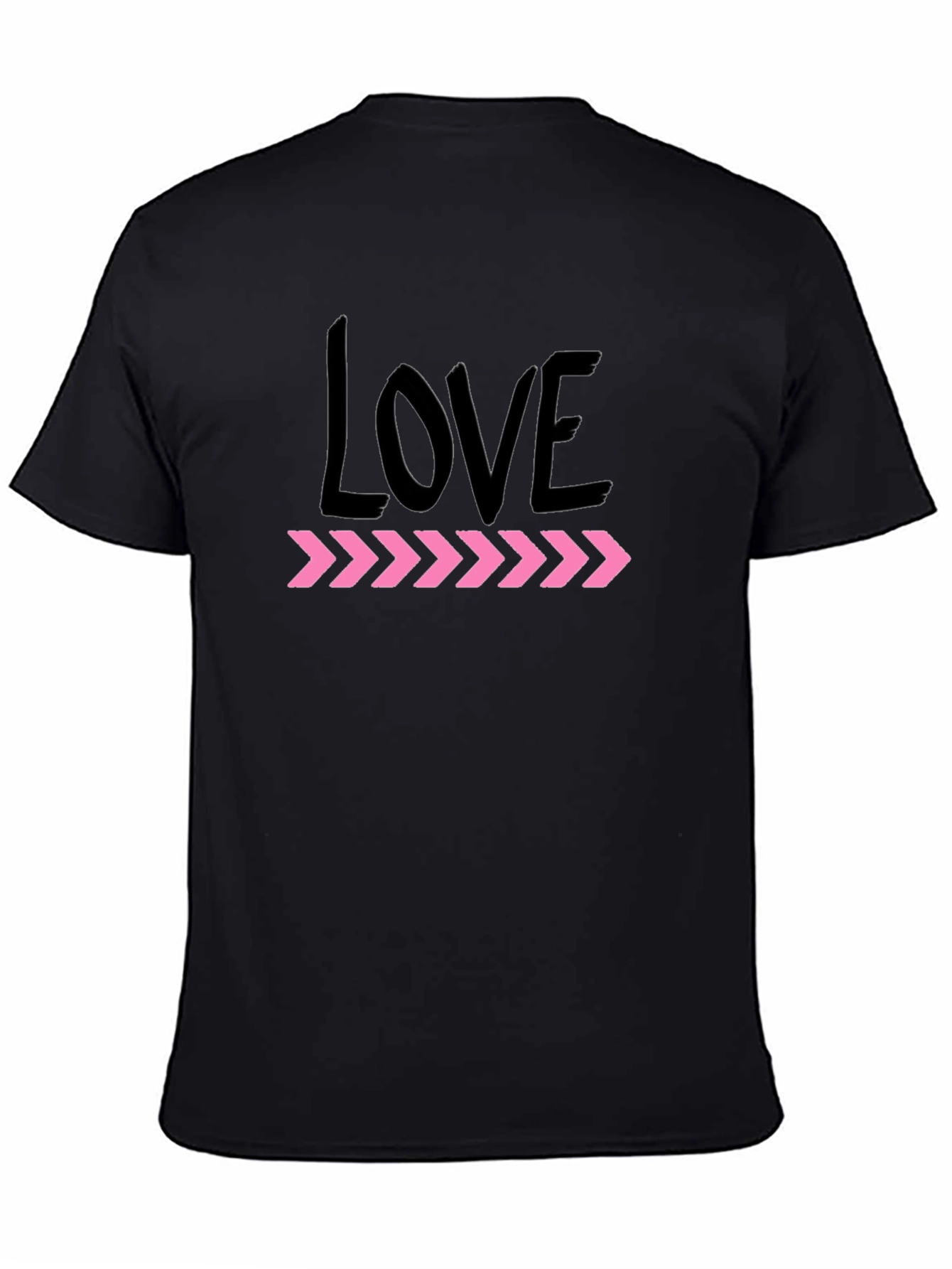 Black Love Arrows Graphic Tee - Black Short Sleeve Crew Neck T-Shirt view 4