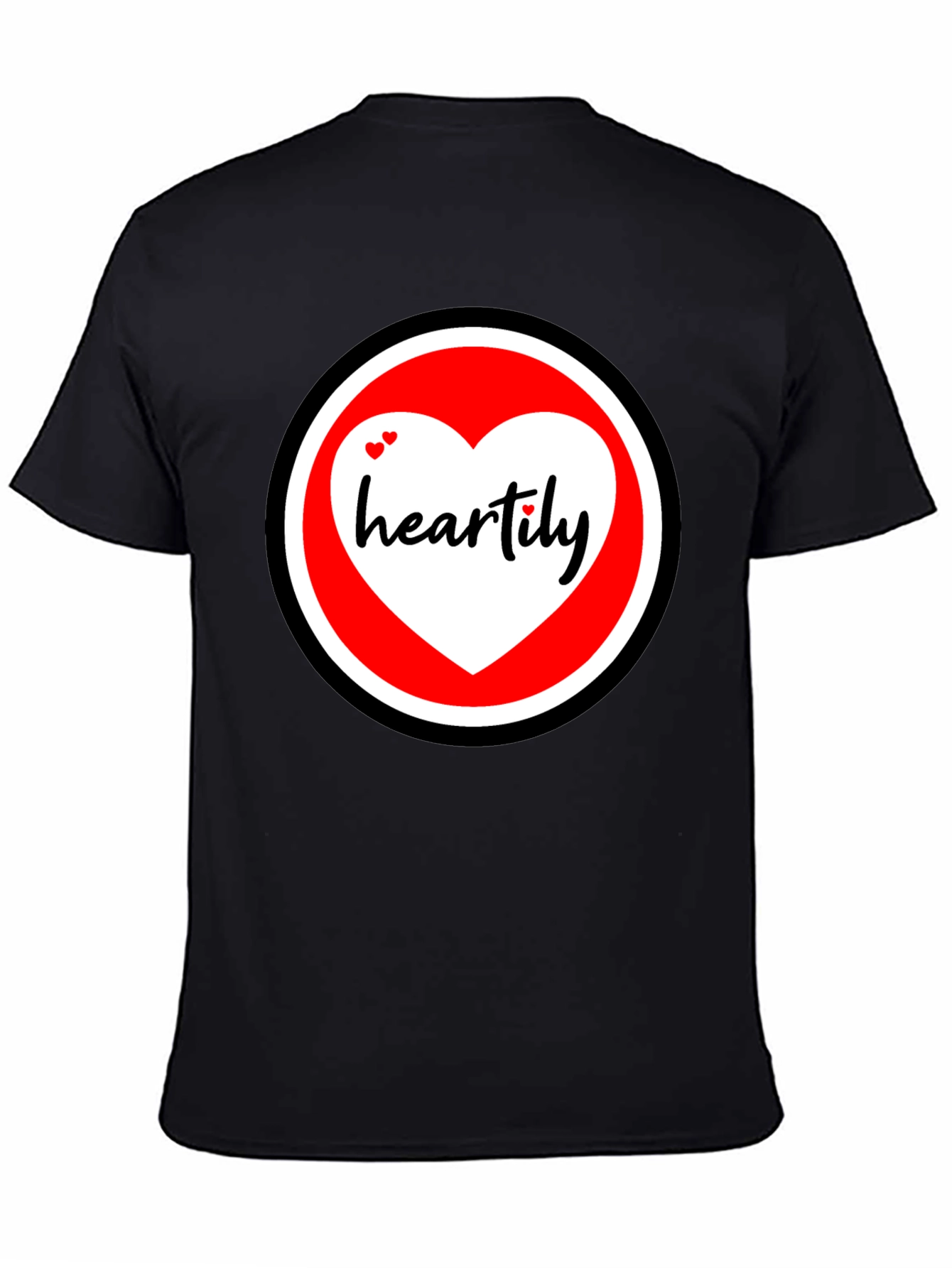 Black Heartily Graphic T-Shirt - Black Cotton Blend view 4