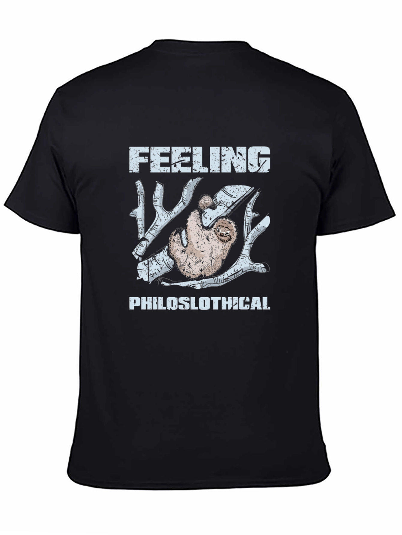 Black Philoslothical T-Shirt - Feeling Slothy & Philosophical view 4