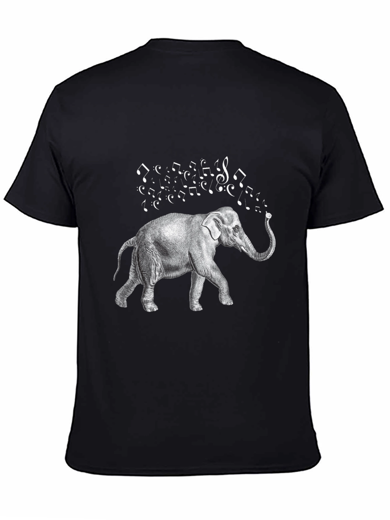 Black Musical Elephant Black T-Shirt view 4