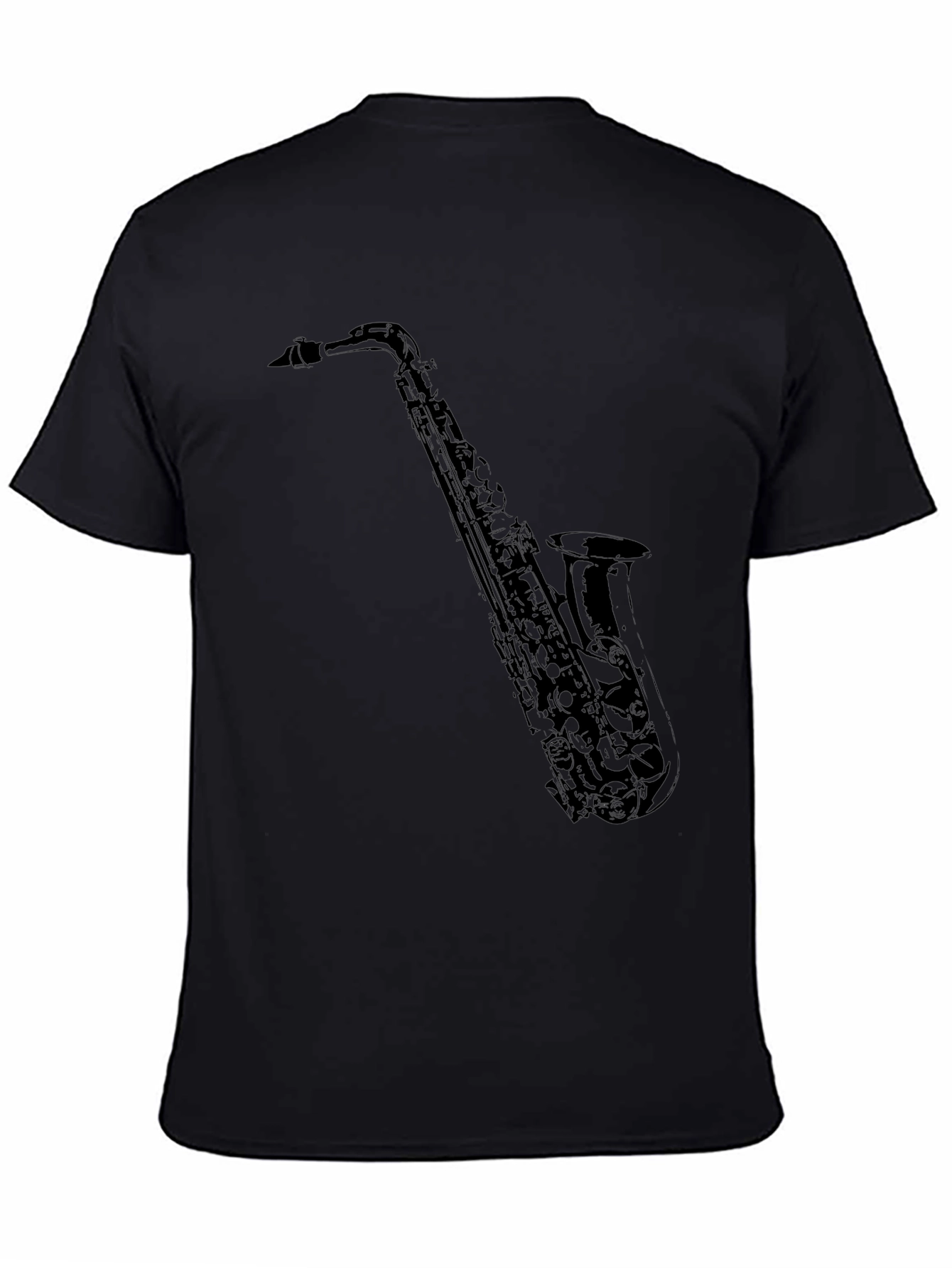 Black Saxophone Graphic Tee - Music Lover T-Shirt view 4