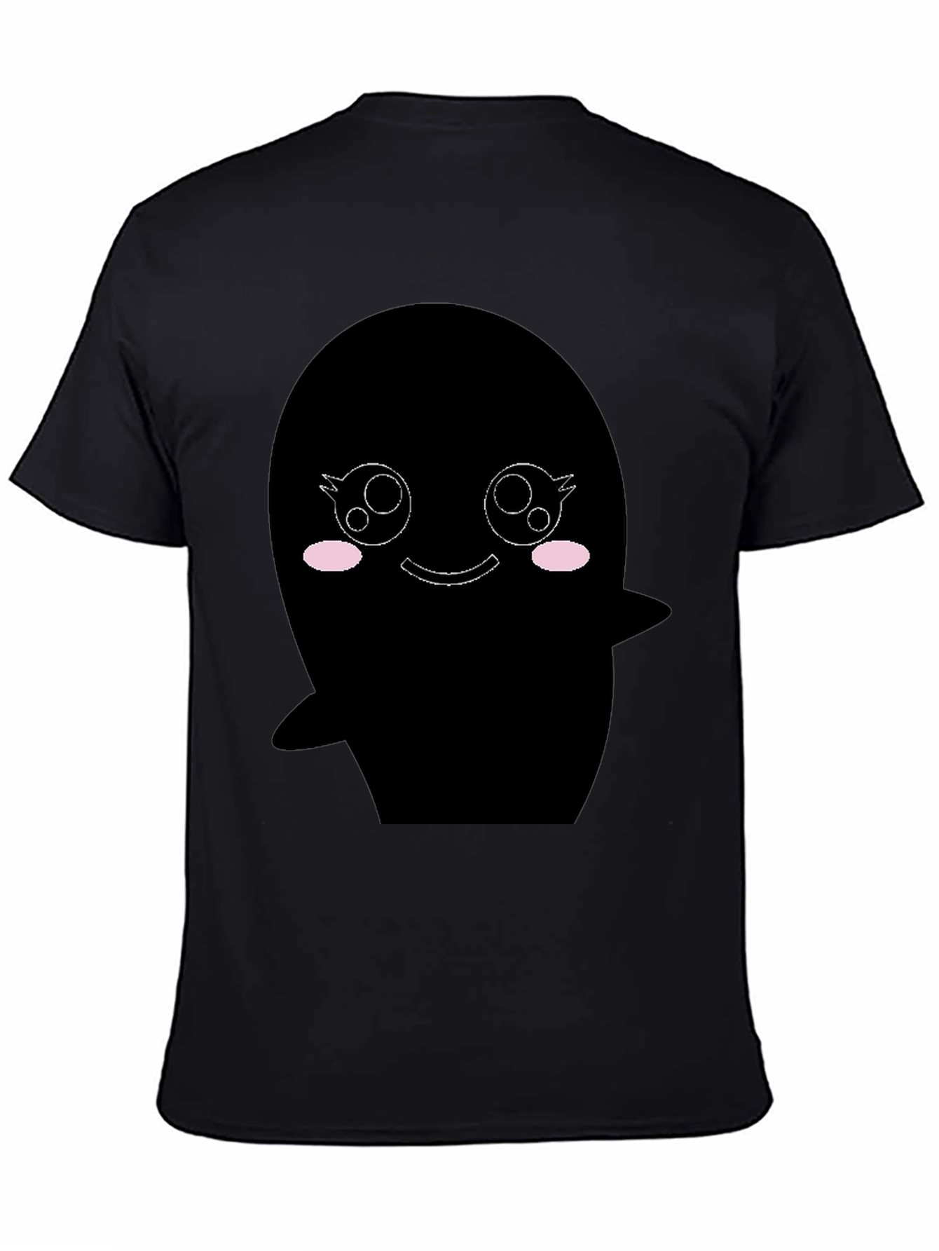 Black Kawaii Ghost Graphic Black T-Shirt view 4