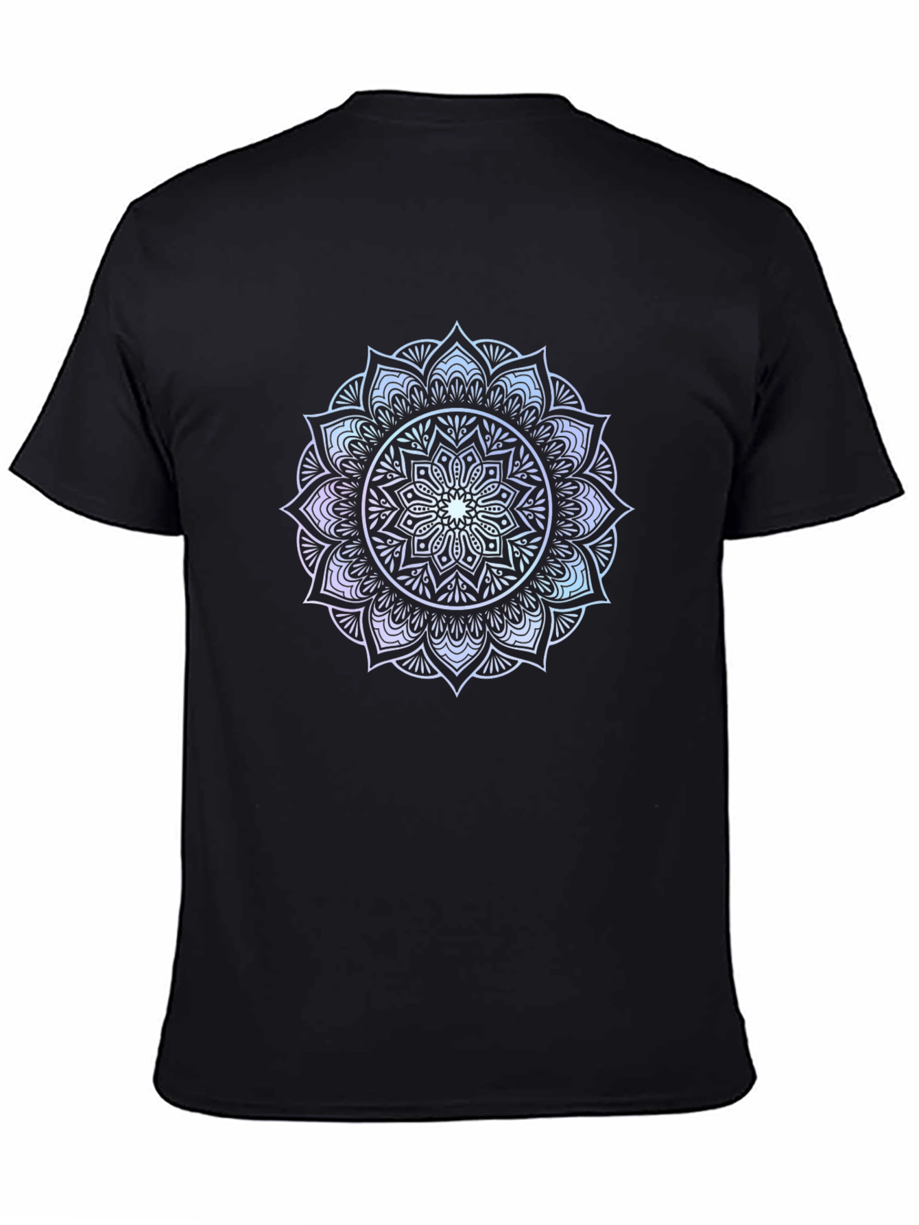 Black Mandala Print Black T-Shirt view 4