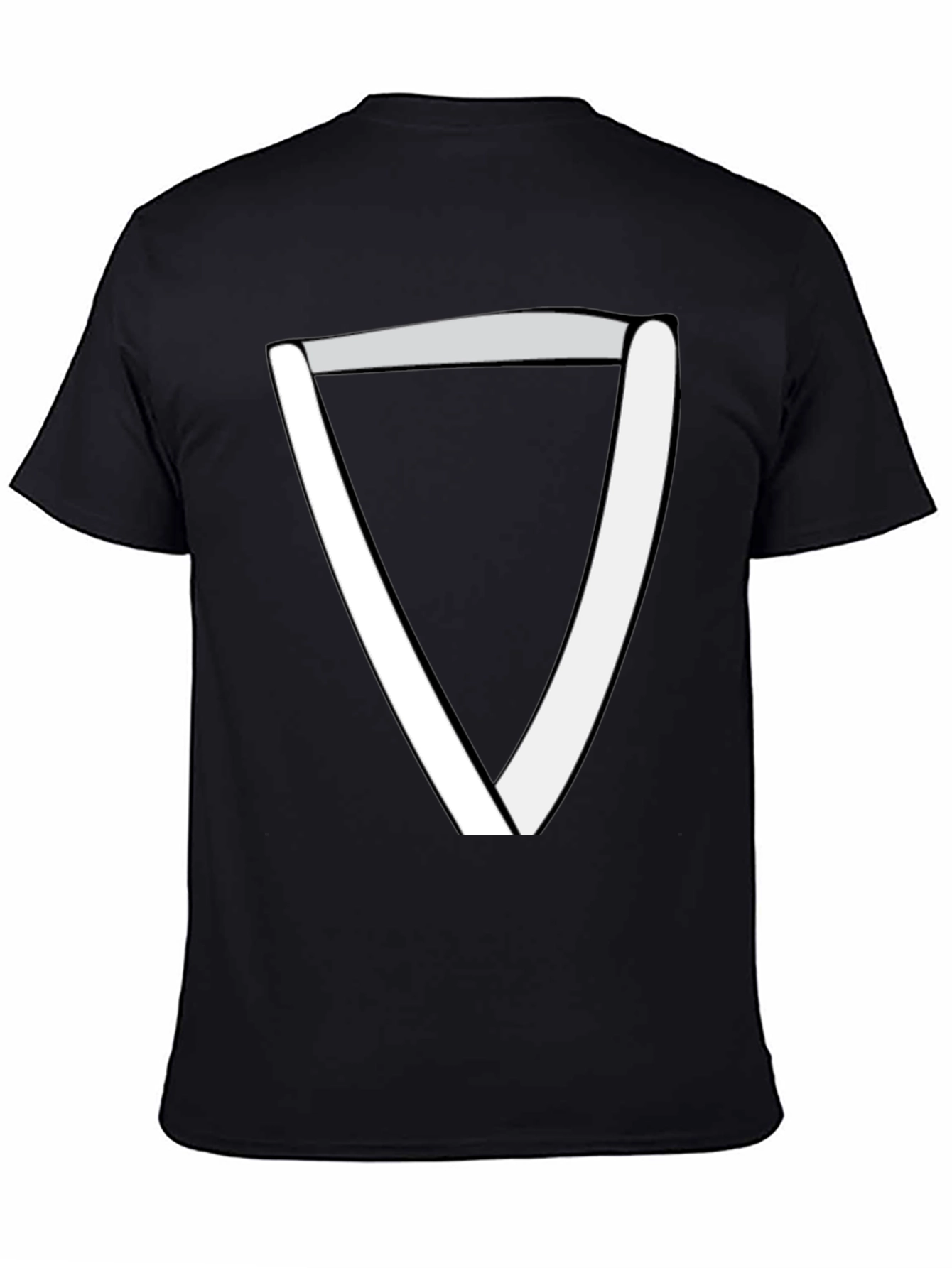 Black Modern Geometric Triangle T-Shirt - Black view 4