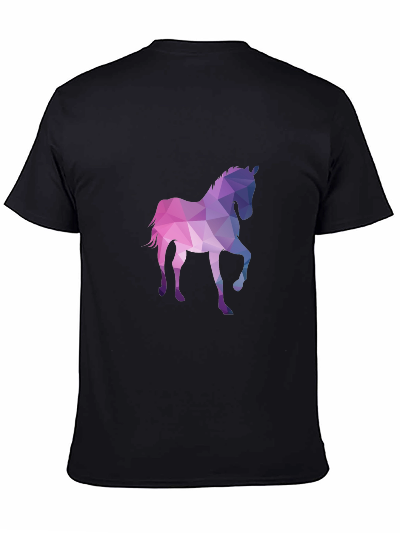 Black Geometric Horse Graphic Tee view 4
