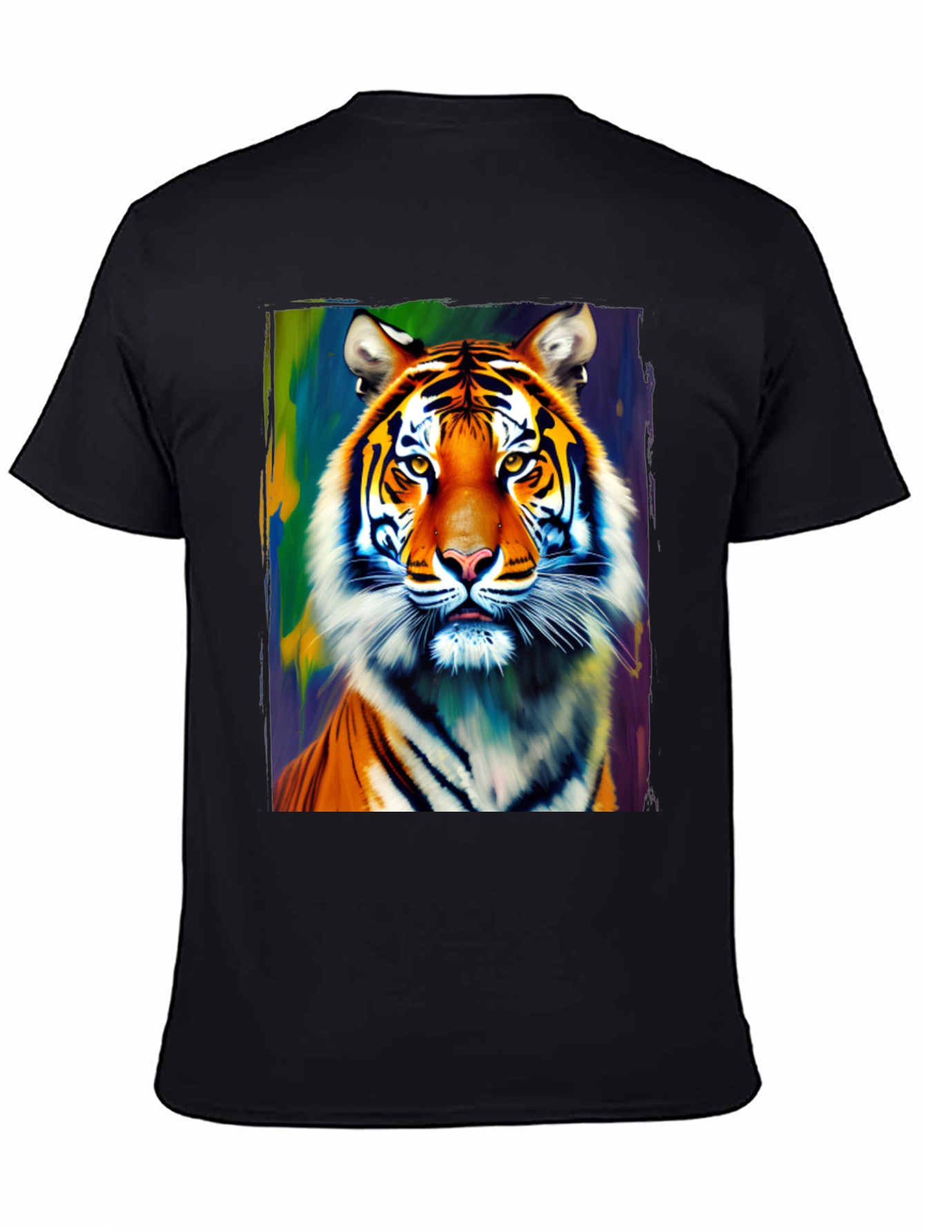 Black Tiger Graphic Tee - Vivid Animal Print Shirt view 4