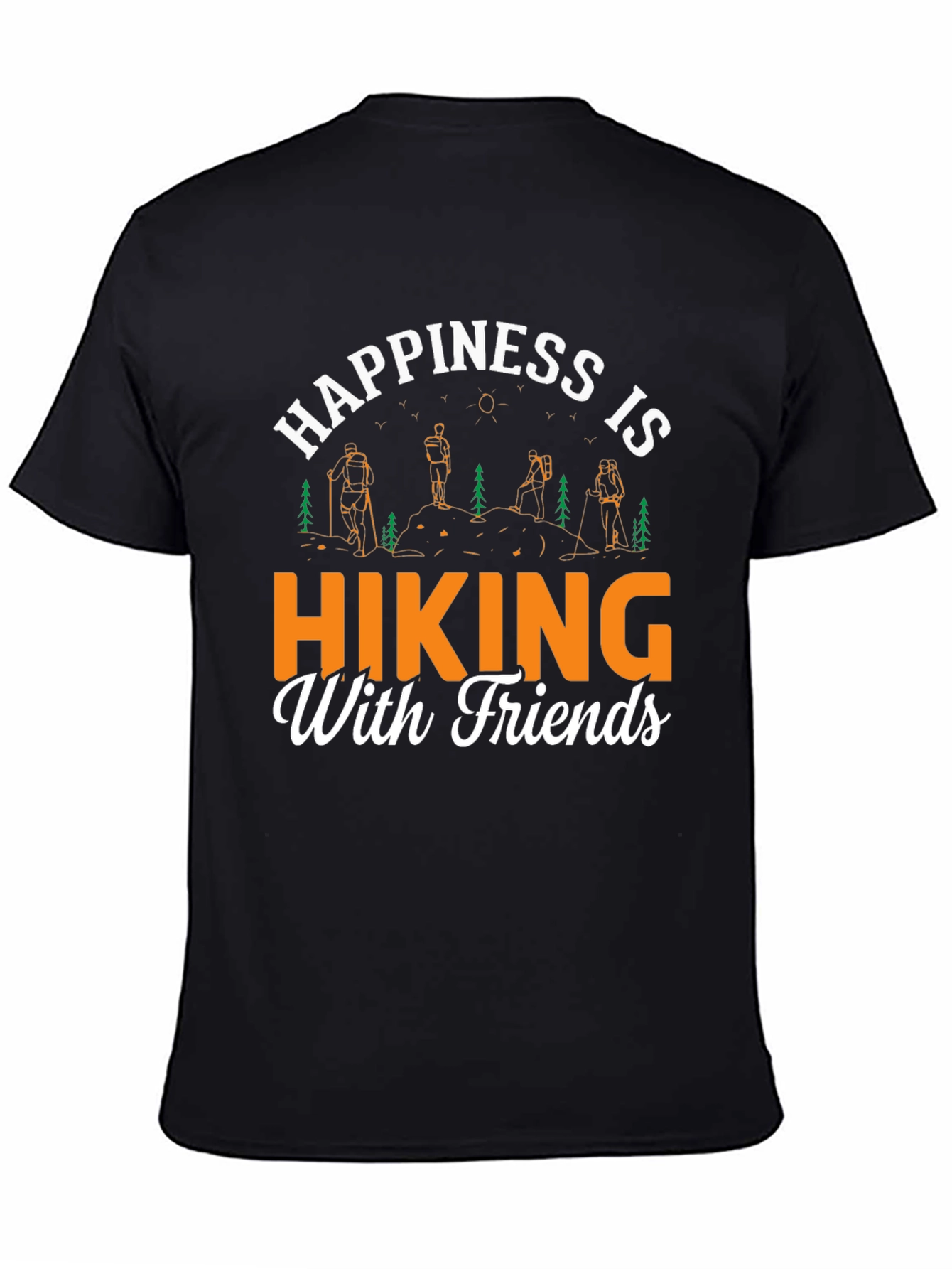 Black Hiking with Friends Graphic Tee view 4
