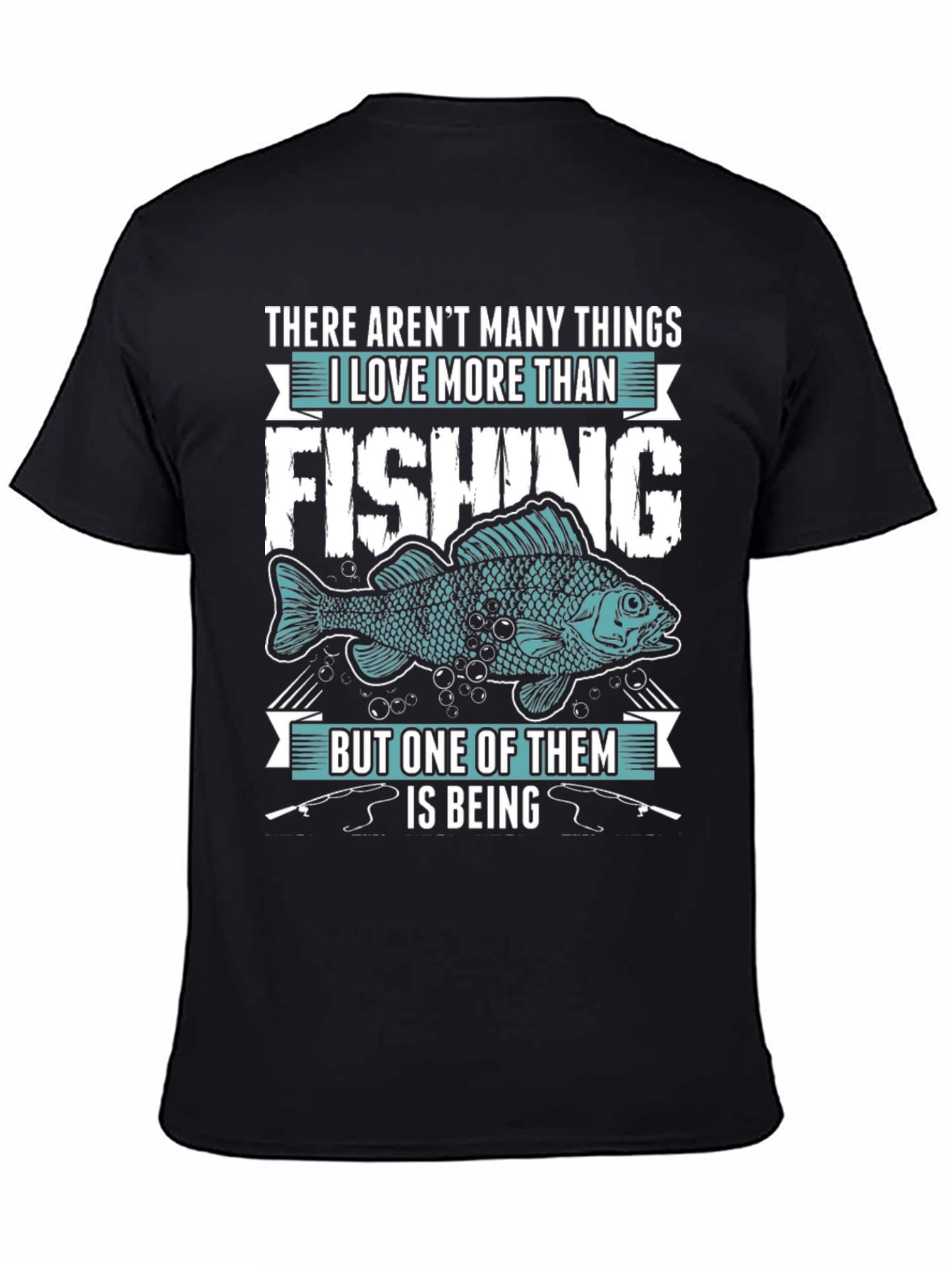 Black Fishing Lover T-Shirt - Many Things I Love view 4