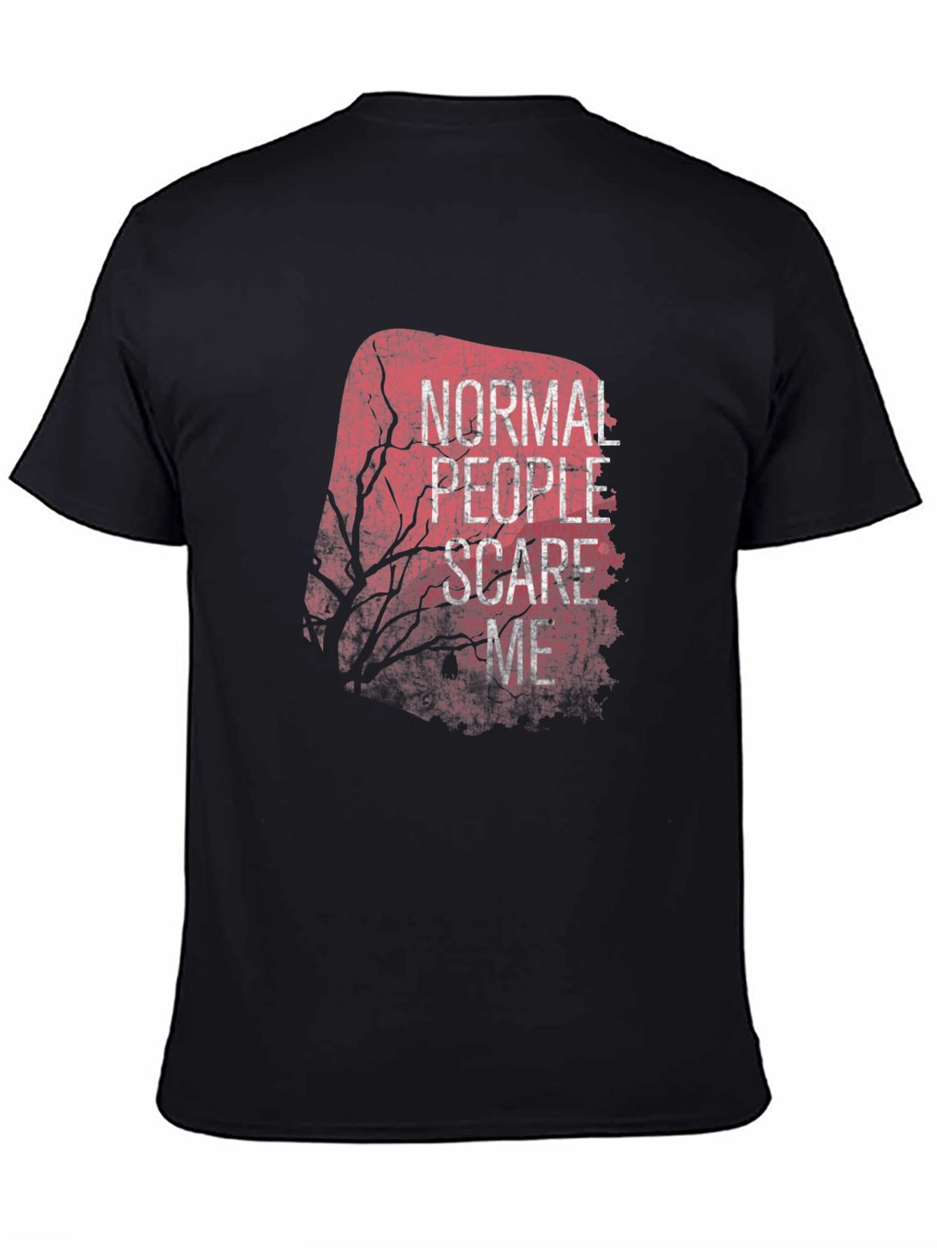 Black Normal People Scare Me Black Tee view 4