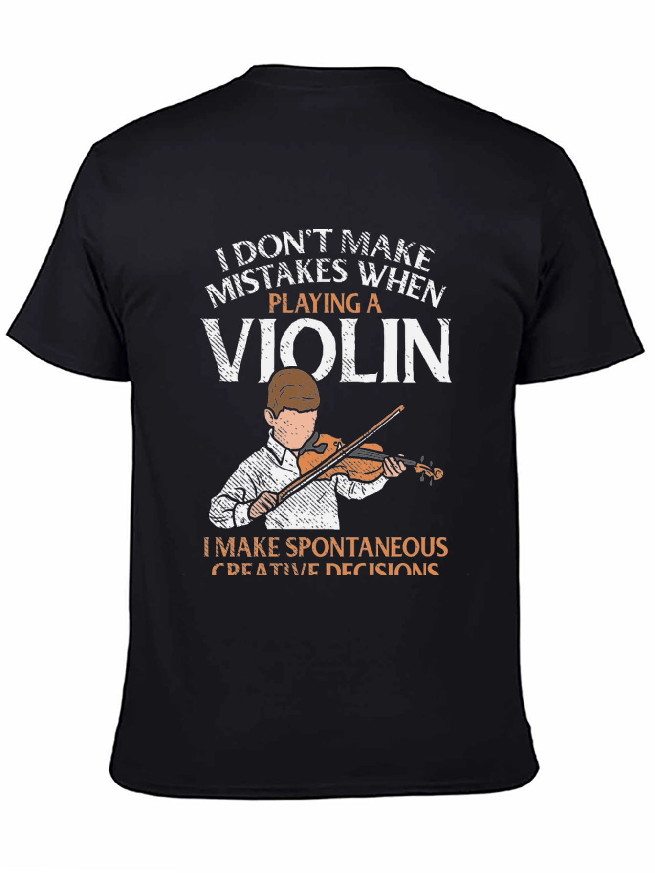 Black Violin Player T-Shirt - Funny Musician Tee view 4