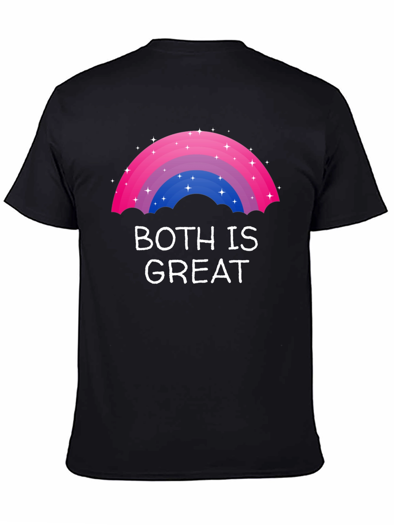 Black Bisexual Pride Rainbow T-Shirt - Both Is Great view 4