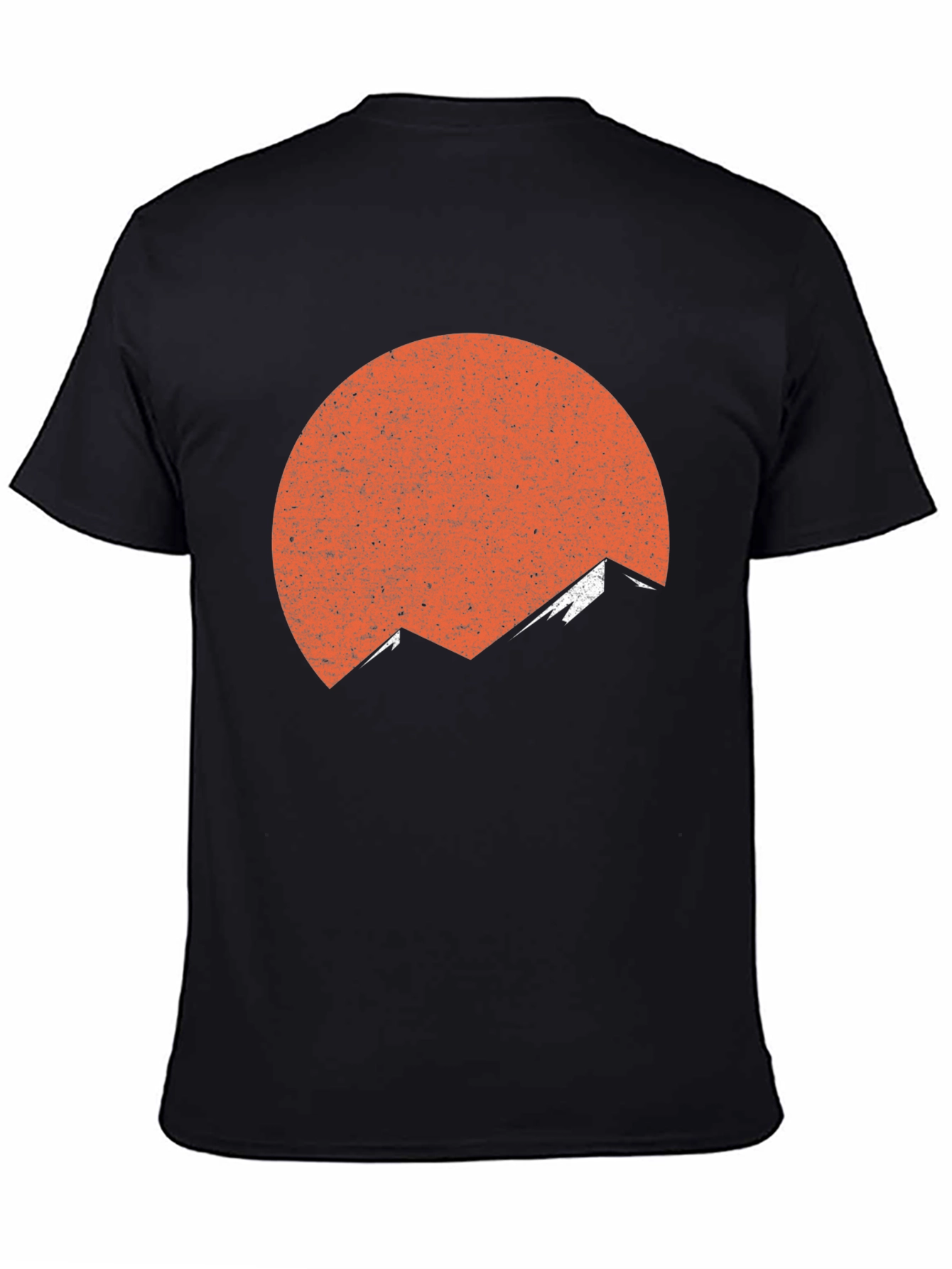Black Retro Mountain Sunset Graphic Tee - Black view 4