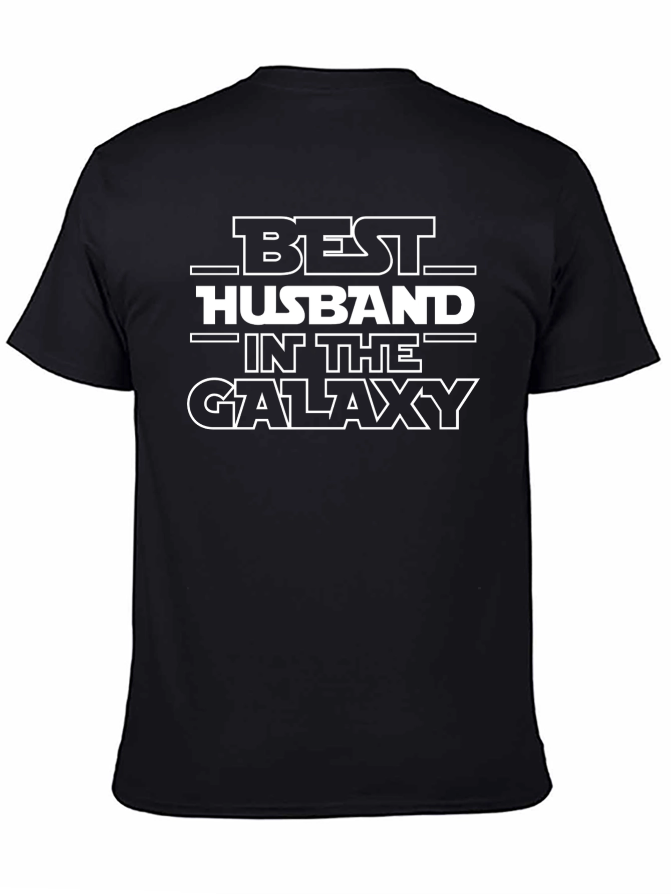Black Best Husband in the Galaxy T-Shirt - Black view 4