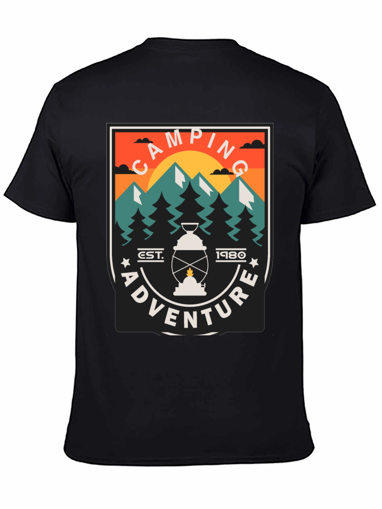 Black Camping Adventure Graphic T-Shirt view 4
