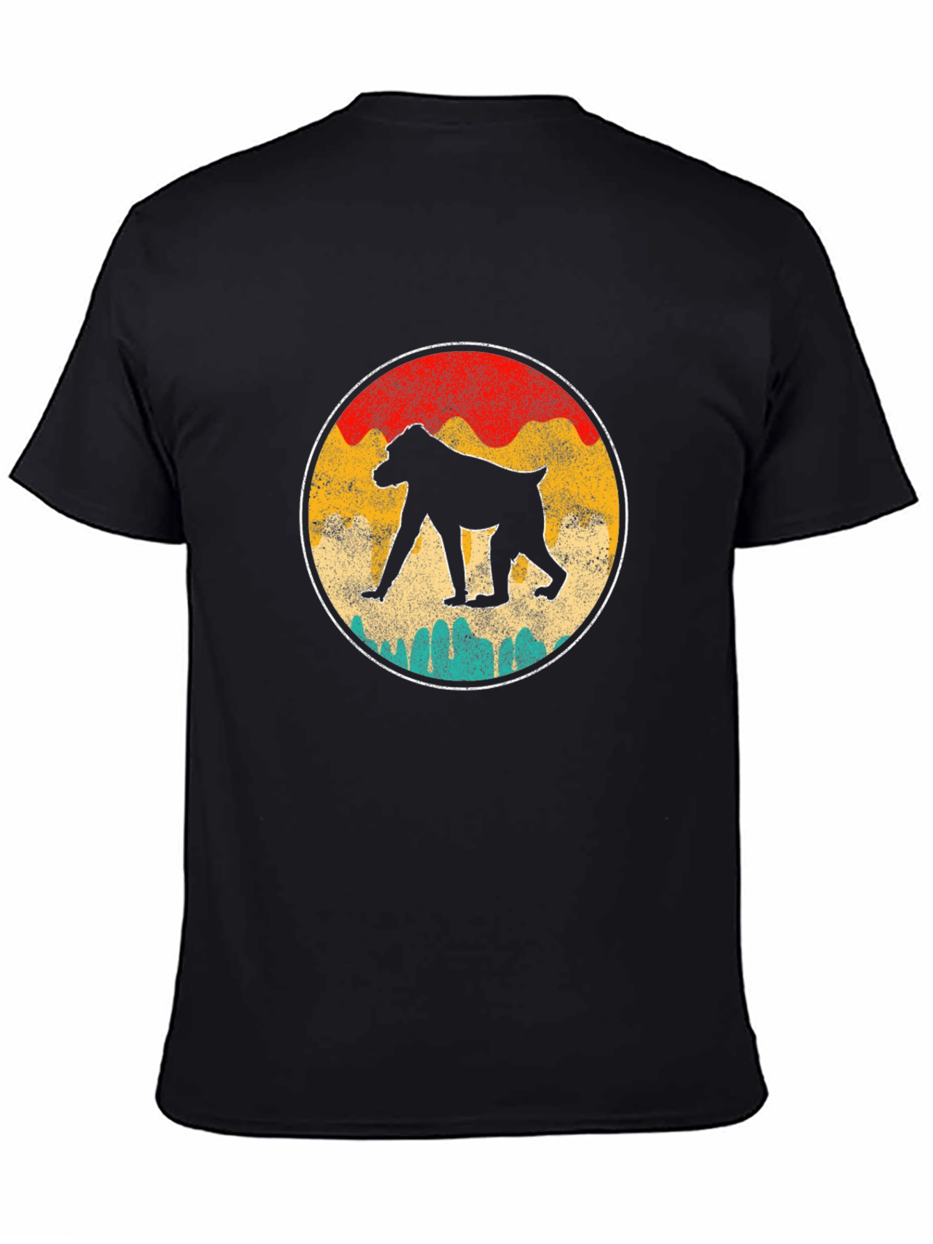 Black Retro Baboon T-Shirt - Vintage Style Graphic Tee view 4