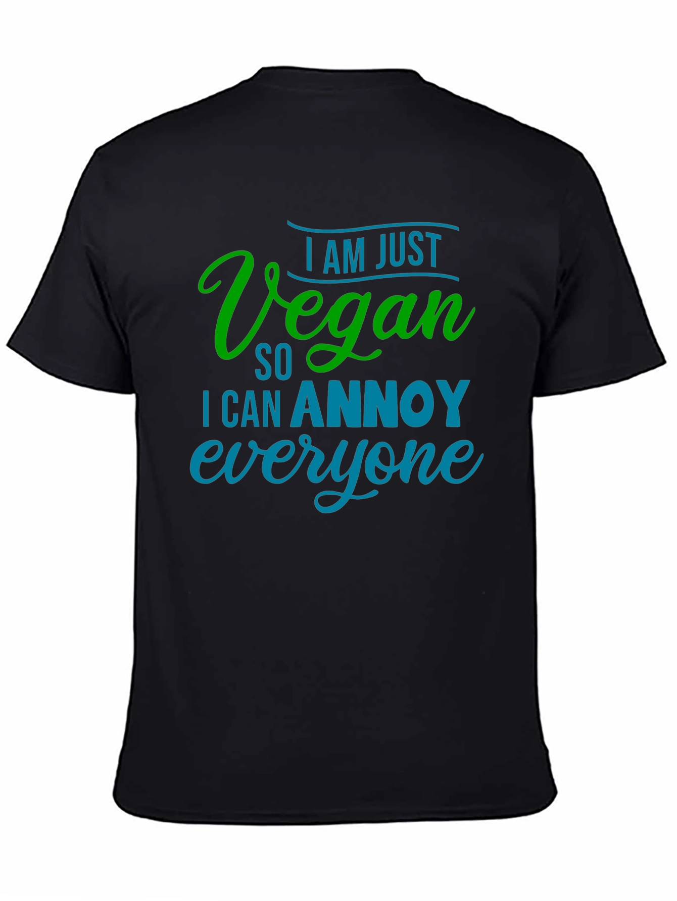 Black Vegan Annoy Funny Graphic Tee view 4