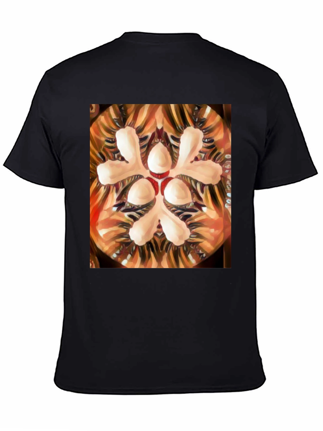 Black Abstract Floral Graphic Tee - Artistic Print view 4
